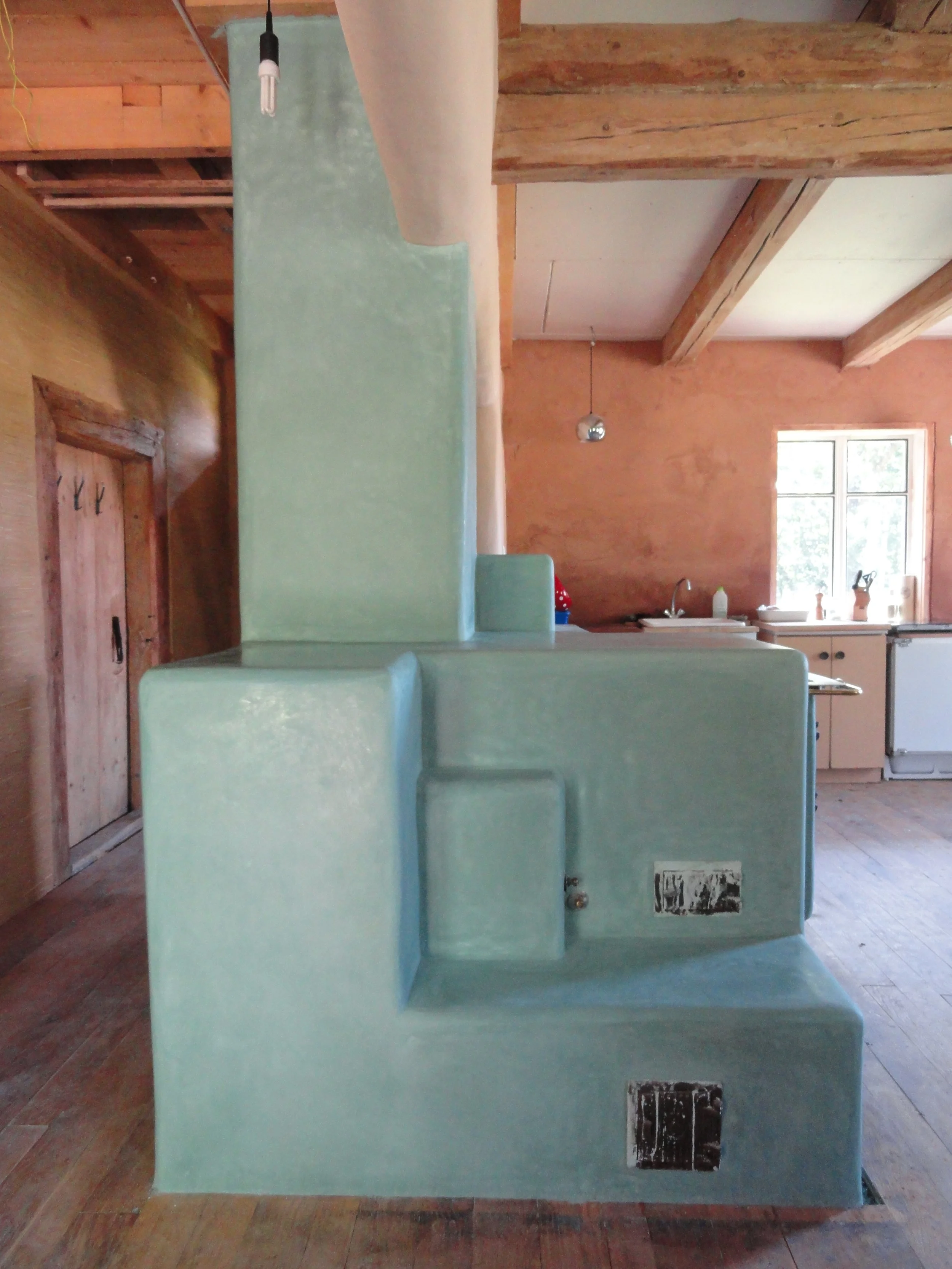 earthen plaster tadelakt oven green
