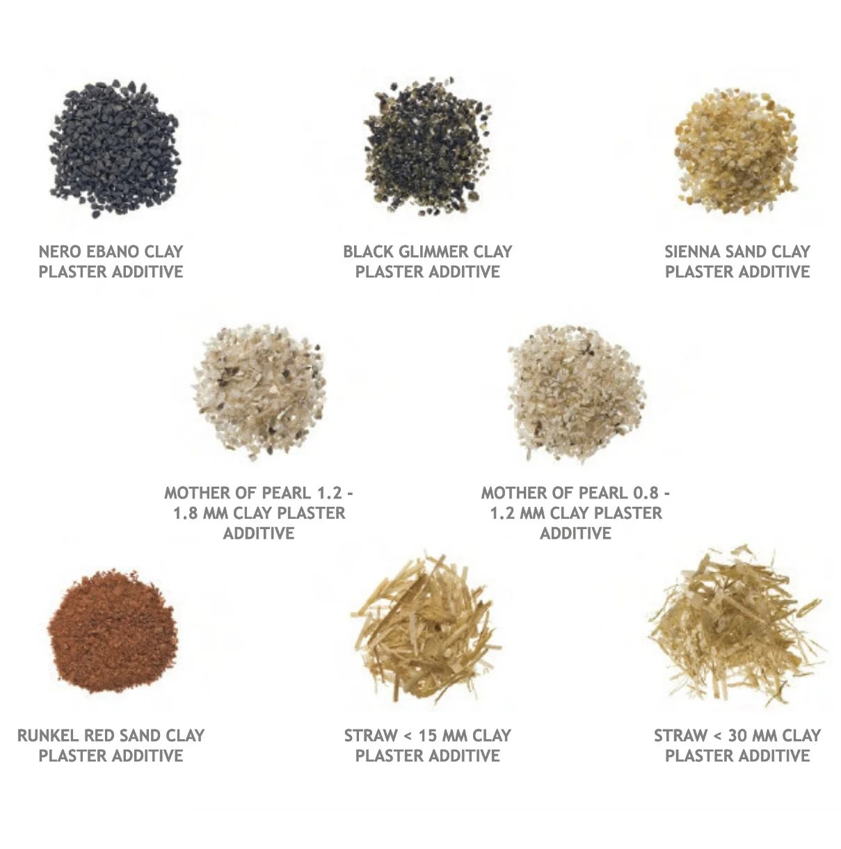 clay boards samples and additives clay plaster