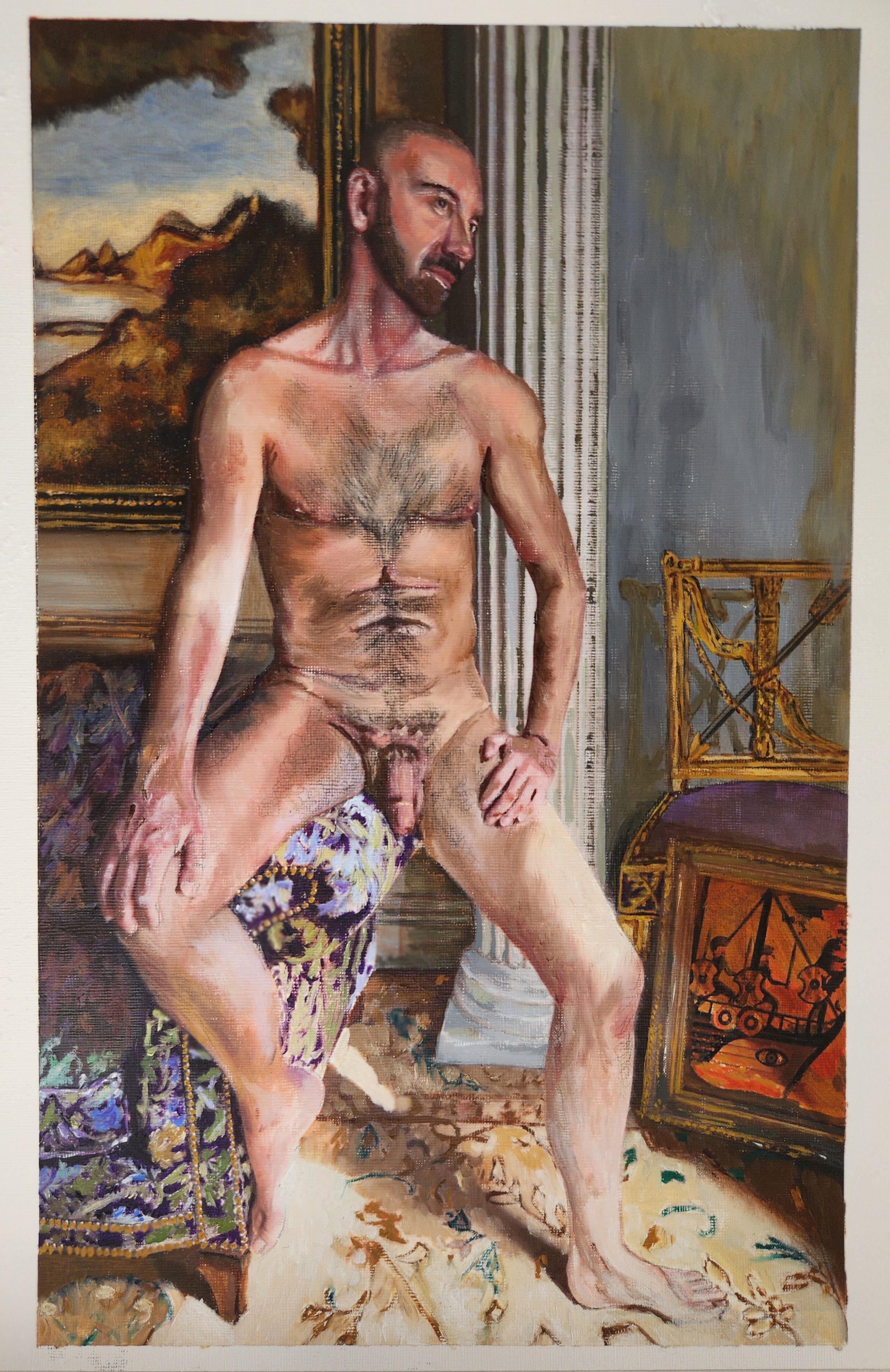 Philocetetes Abandoned. 2024. Oil on paper 25cm x 40cm.