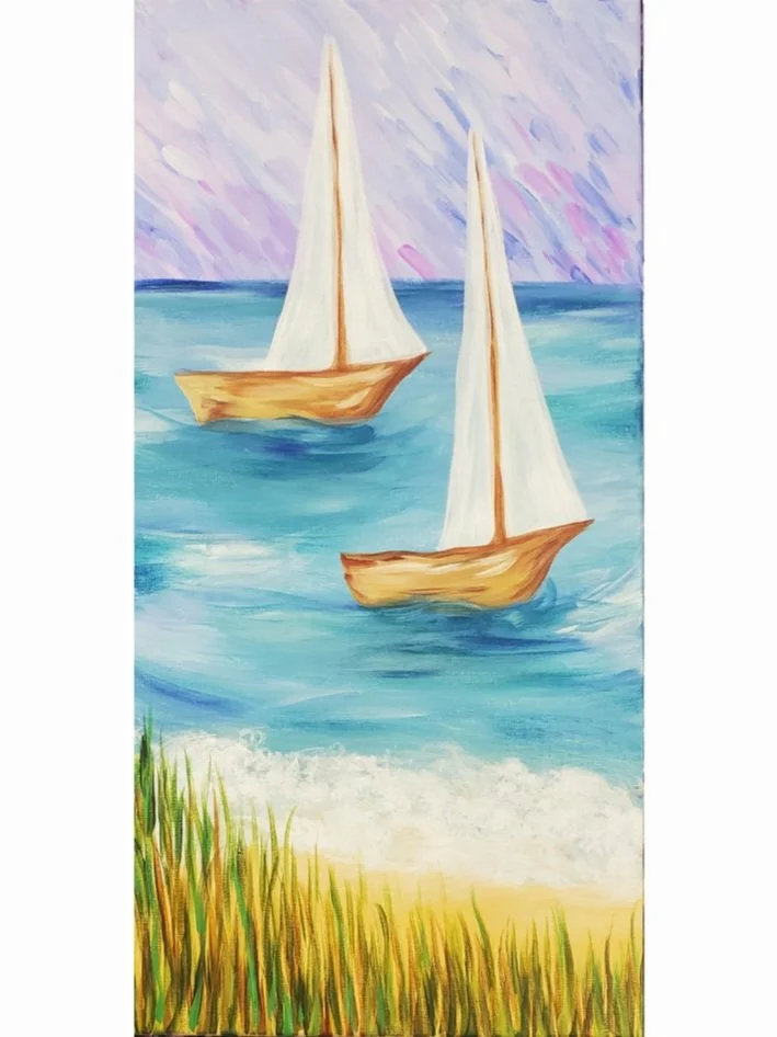 Public Painting Class, Two Sailboats $35 per person