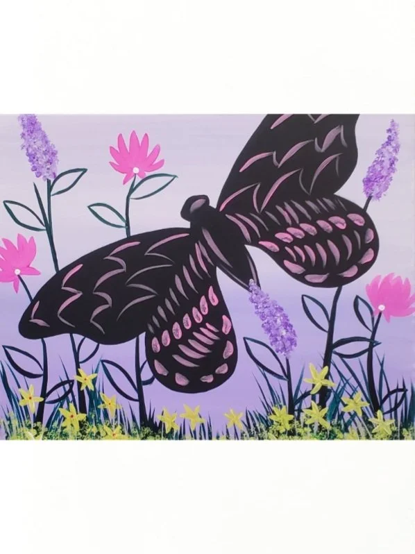 Family Paint Time/Butterfly with Flowers 🦋🌼$35 per person 