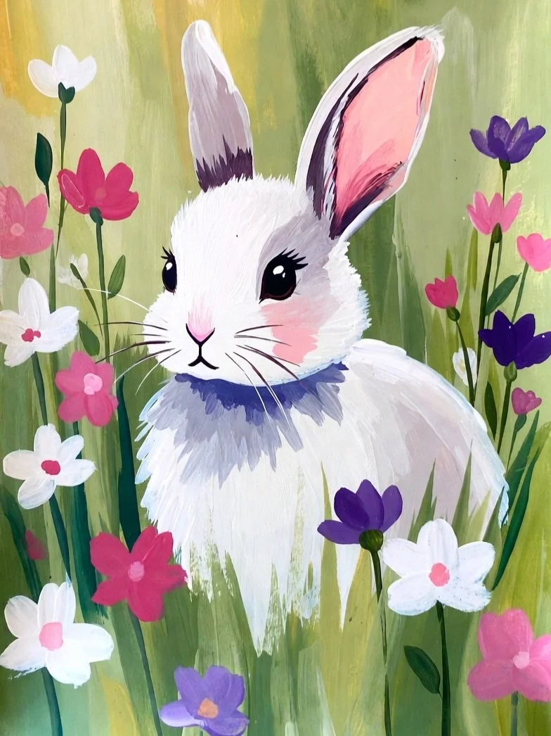 Family Paint Time/ Garden Bunny💮🐰 $35 per person