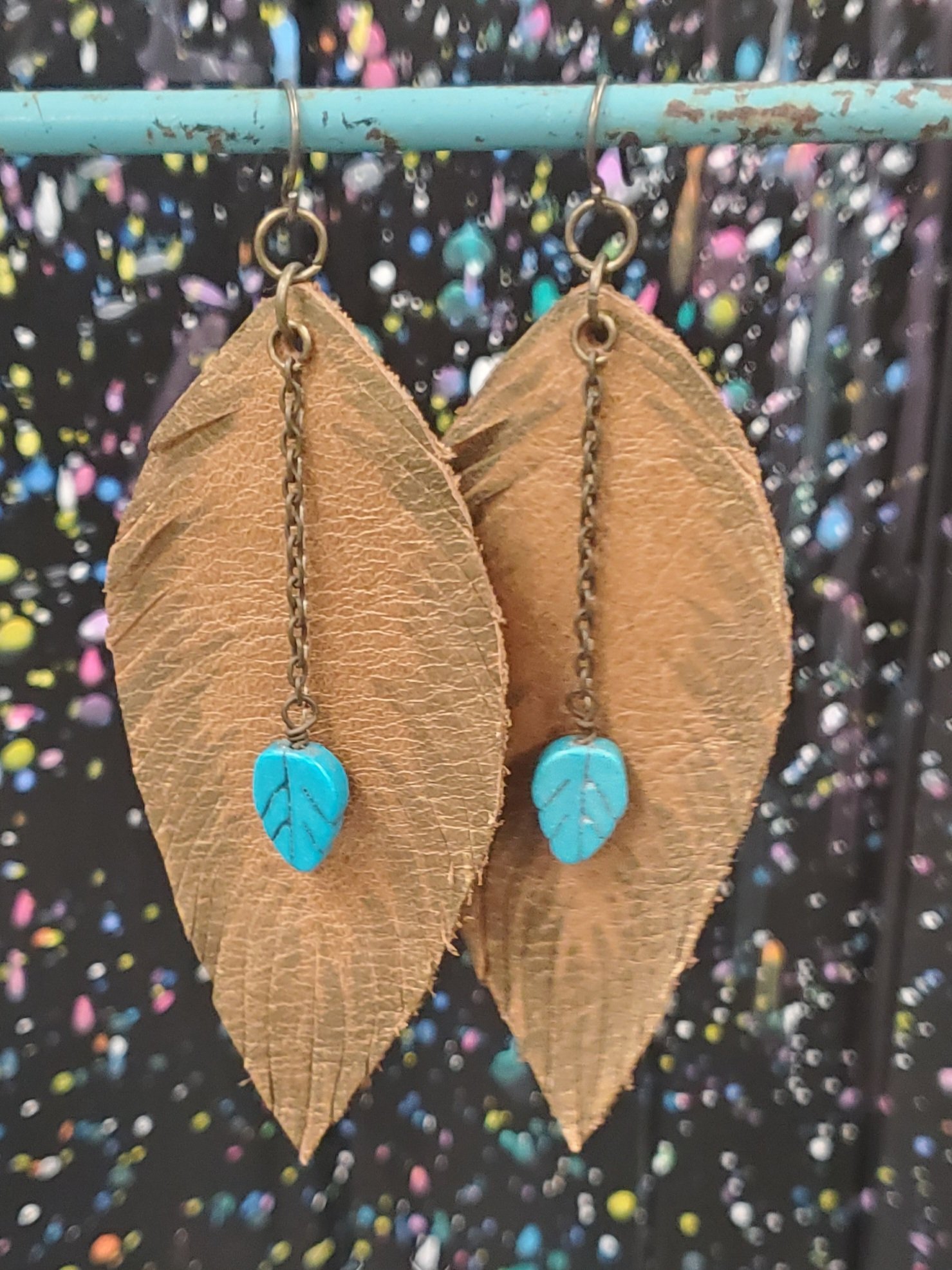 Hand-painted Leather Earrings