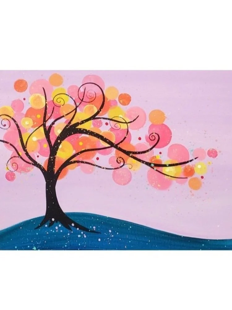 February 15, 2026 2:00pm-4:30pm Abstract Pink Tree