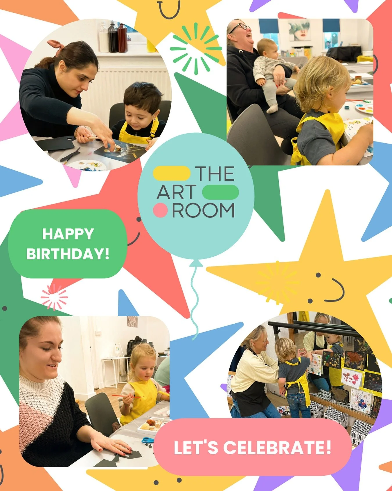 🧑&zwj;🎨 

In our afternoon preschooler session this Thursday at 1.50pm - we can&rsquo;t wait to be sharing OUR BIRTHDAY with you and your little ones!!! 🙌😊🎉

To celebrate a very proud first year of The Art Room there will be balloons, paint and 