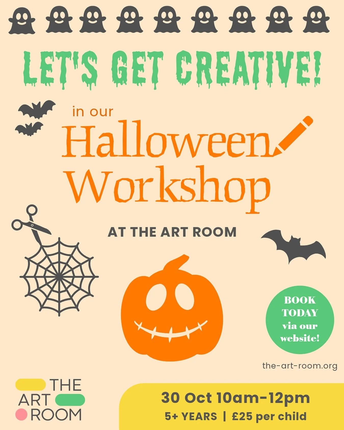 🧡💜💚

🎃 Join The Art Room this half-term for lots of spooky creative fun with our exciting mix of Halloween themed activities 👻 

✂️ Ages 5+
🎨 30 Oct 10am-12pm
🖍️ 25 per child
📍 @musicaleuk 

Book today via our website!
.
.
.
#makeroomforart #