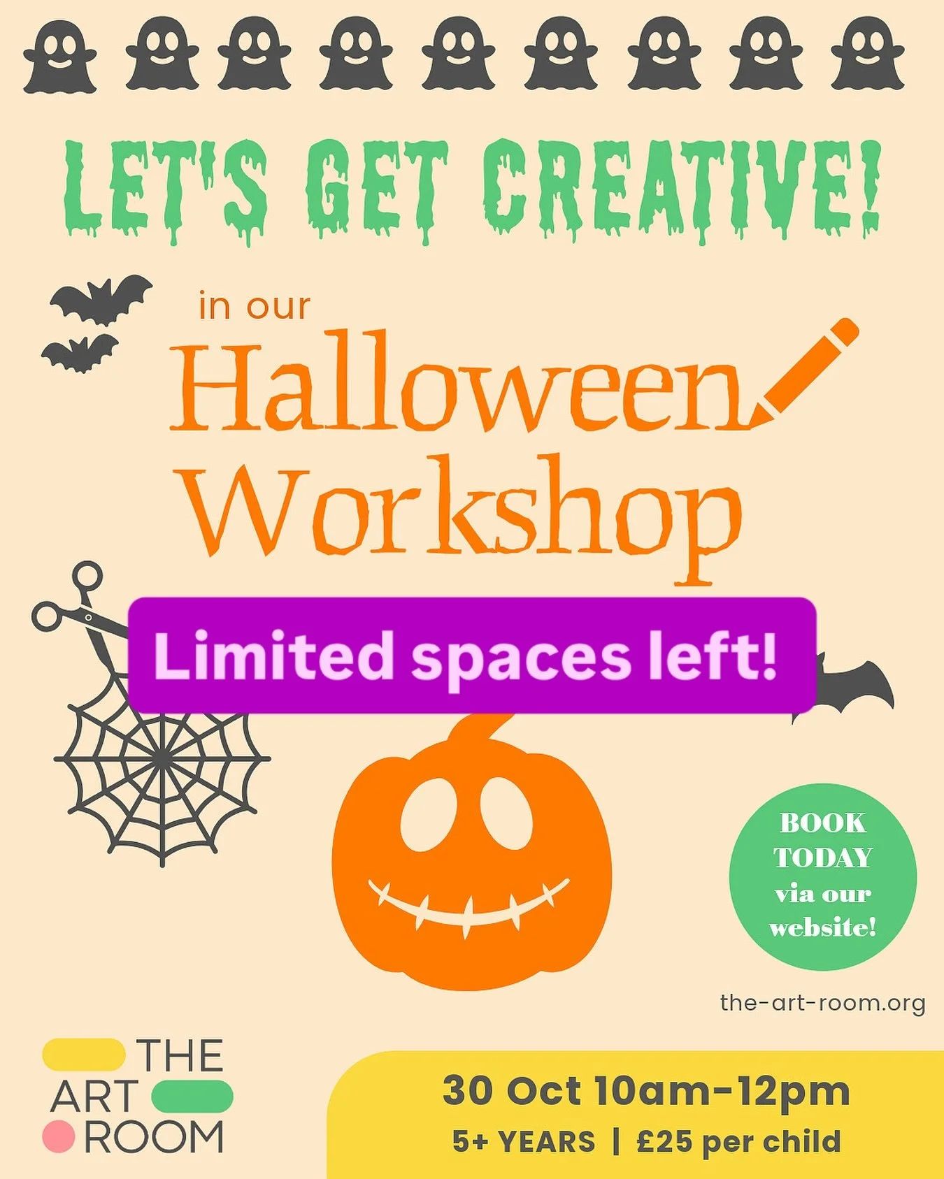 👻🎨🎃 

Join The Art Room this half-term for lots of spooky creative fun with our exciting mix of Halloween themed activities! 

✂️ Ages 5+
🎨 30 Oct 10am-12pm
🖍️ &pound;25 per child
📍 @musicaleuk 

Book today via our website!
.
.
.
#makeroomforar