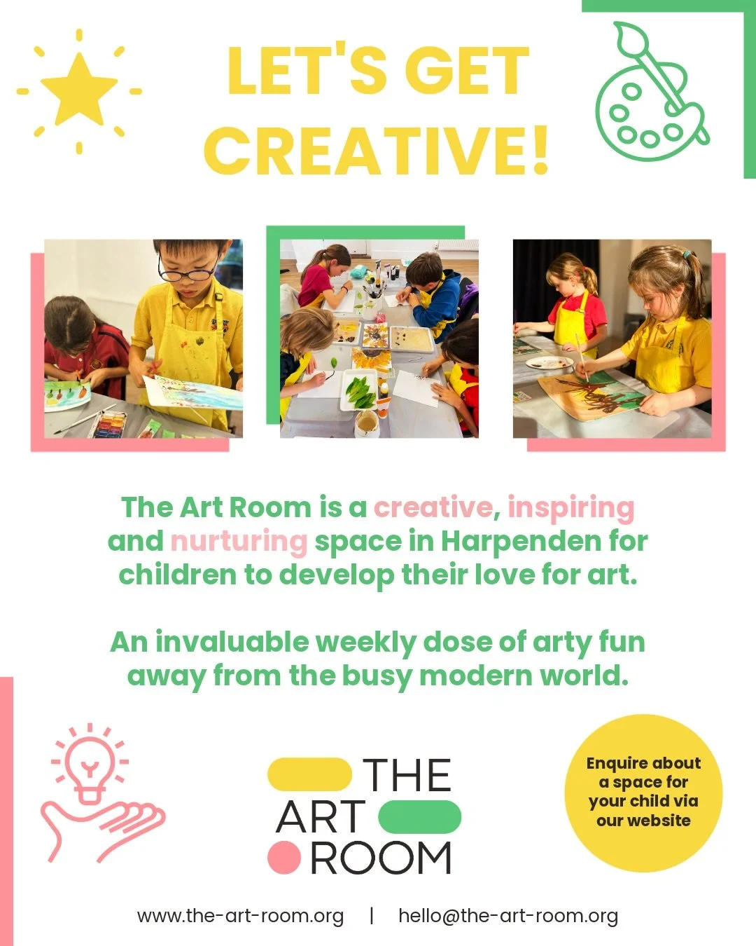 🧑&zwj;🎨 

🎨 Weekly creativity at The Art Room
🧒 For children aged 4 &ndash; 13 years
📍 @musicaleuk Harpenden
🗓️ Thursdays, Term-Time
🕰️ 3.50 and 5.00pm
💛 Happy young artists, happy parents