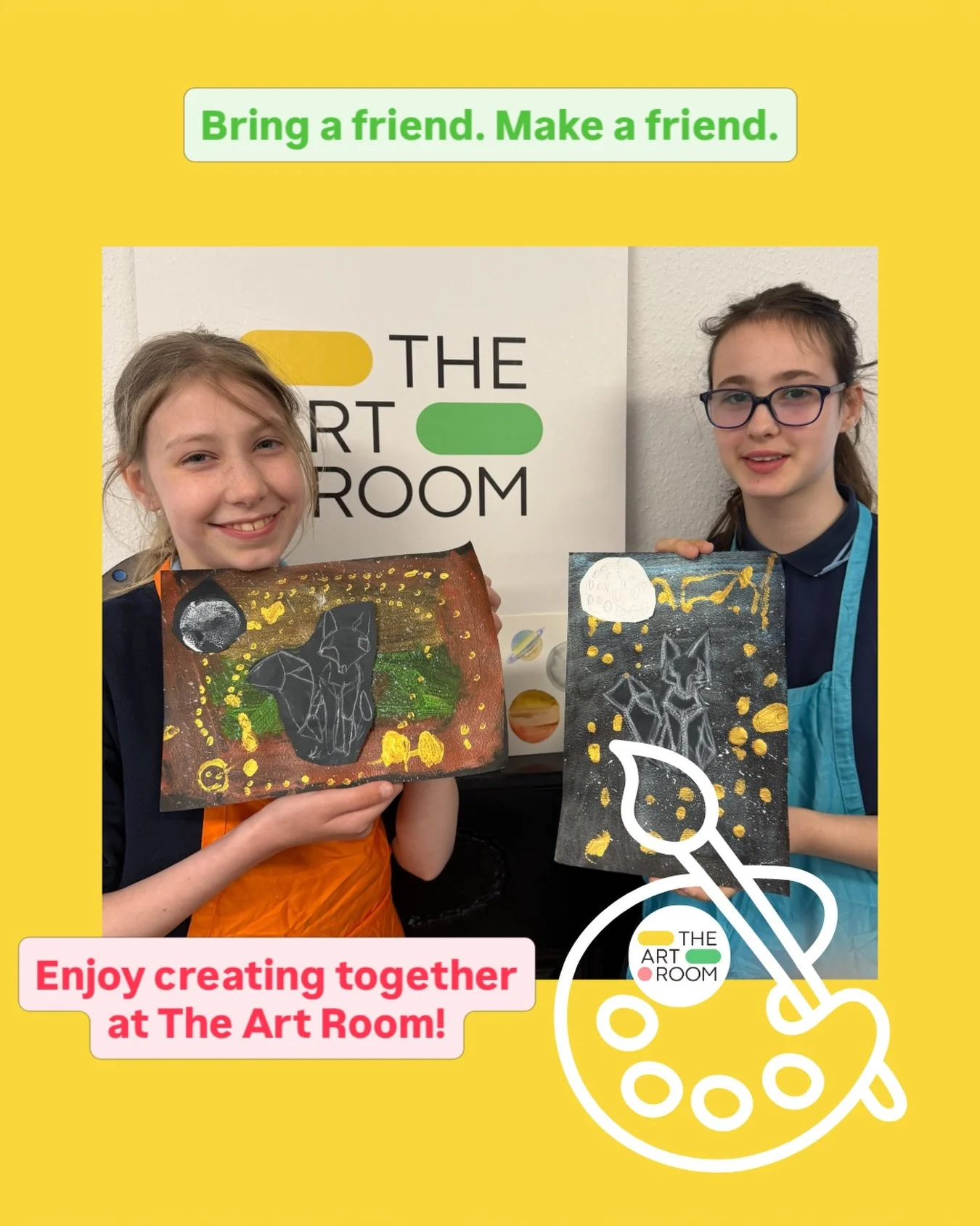 🧑&zwj;🎨 

Bring a friend or make one in our warm and friendly space at The Art Room - where children come to create, unwind and feel inspired after school.

Check out our latest website blog to see the super starry scenes we created together last w