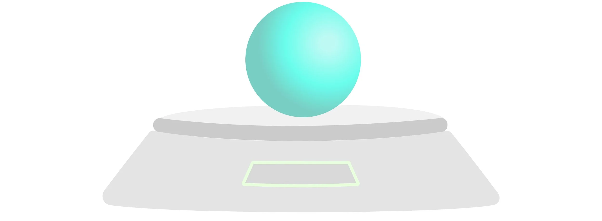 Sphere resting on a digital balance to measure its mass as part of a density calculation challenge.