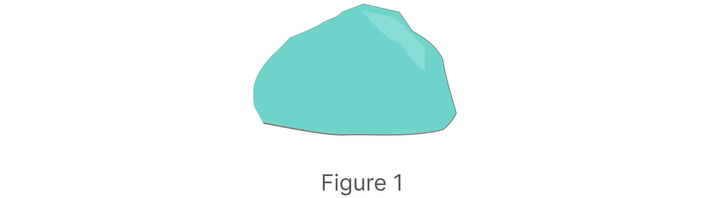 Illustration of an irregularly shaped stone used to investigate density in the GCSE Physics required practical.