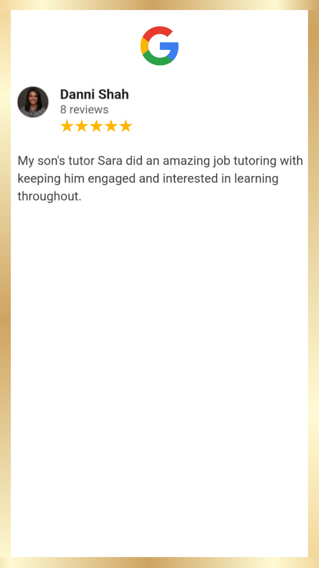 Sara was great at helping my daughter prepare for her GCSEs in Maths and Physics. She explained well and built her confidence. Thank you! (18).png