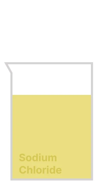 Sodium Chloride solution in a beaker.