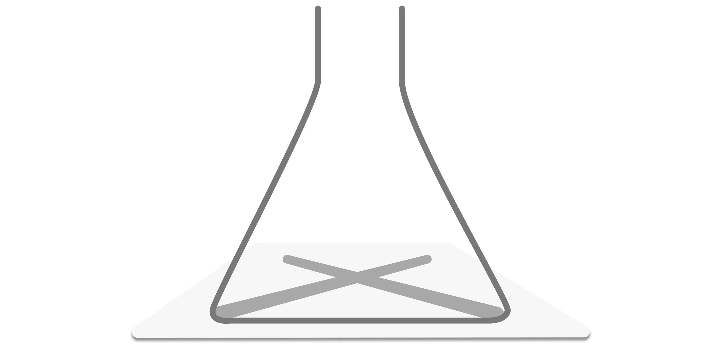 Empty conical flask placed over a black cross on paper, ready for the sodium thiosulfate and hydrochloric acid reaction.