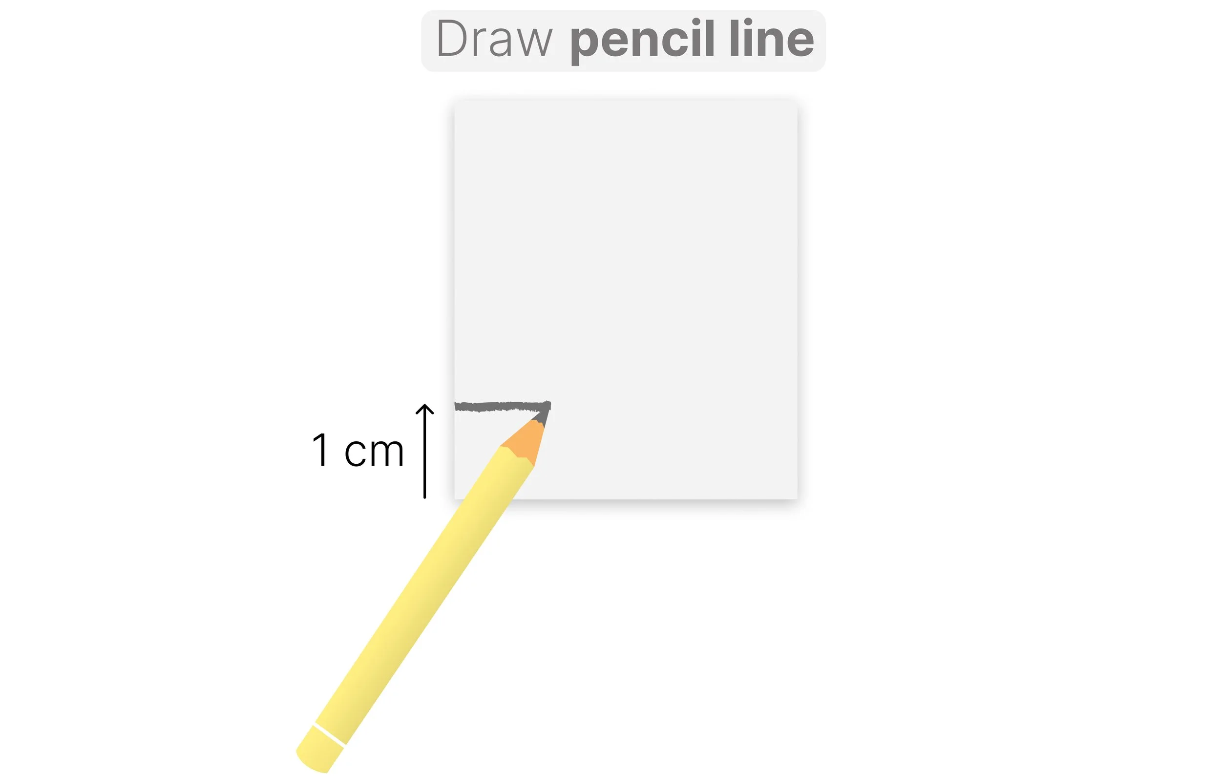 Pencil baseline drawn 1 cm from the bottom of chromatography paper.