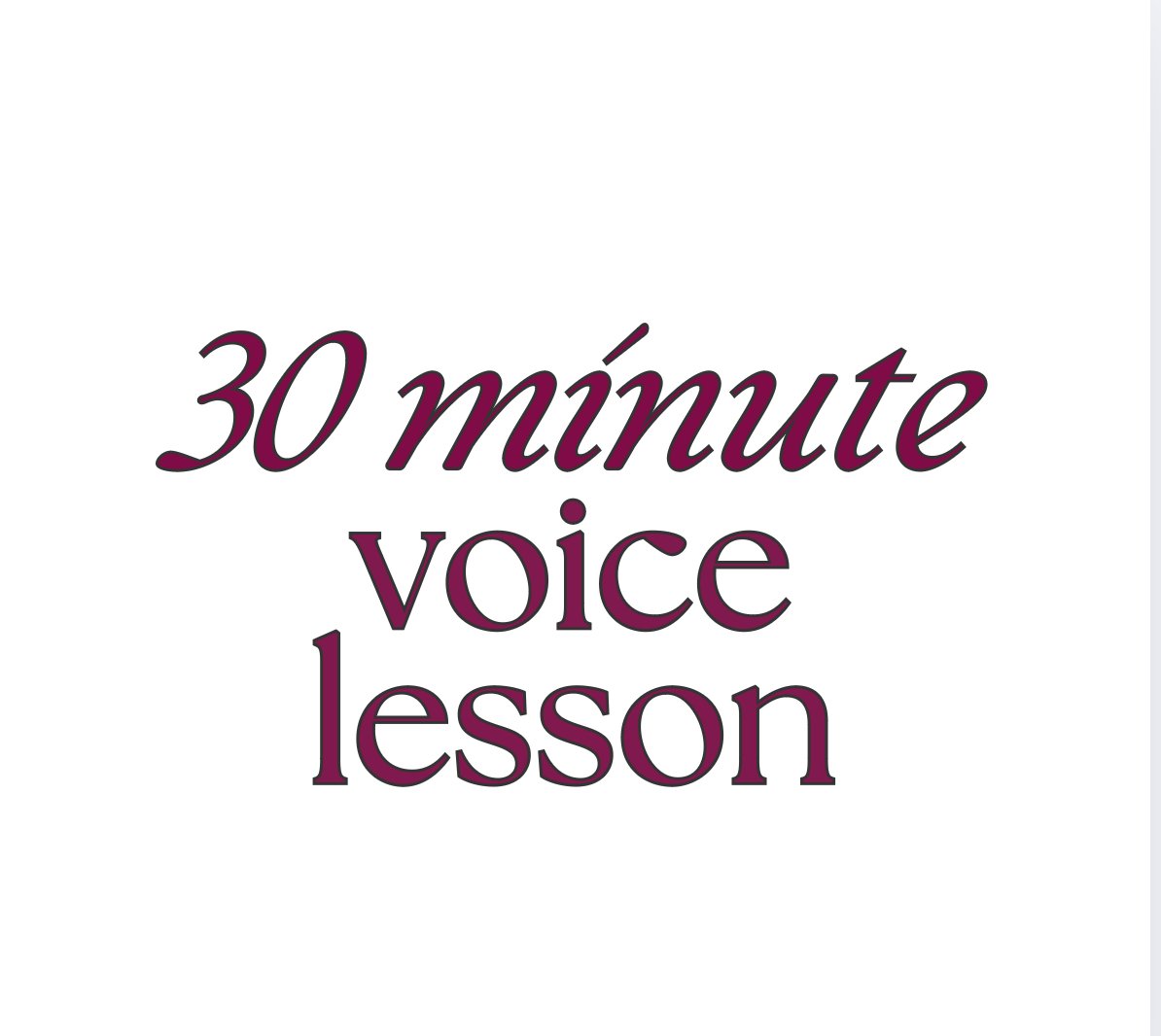 30 minute voice lesson