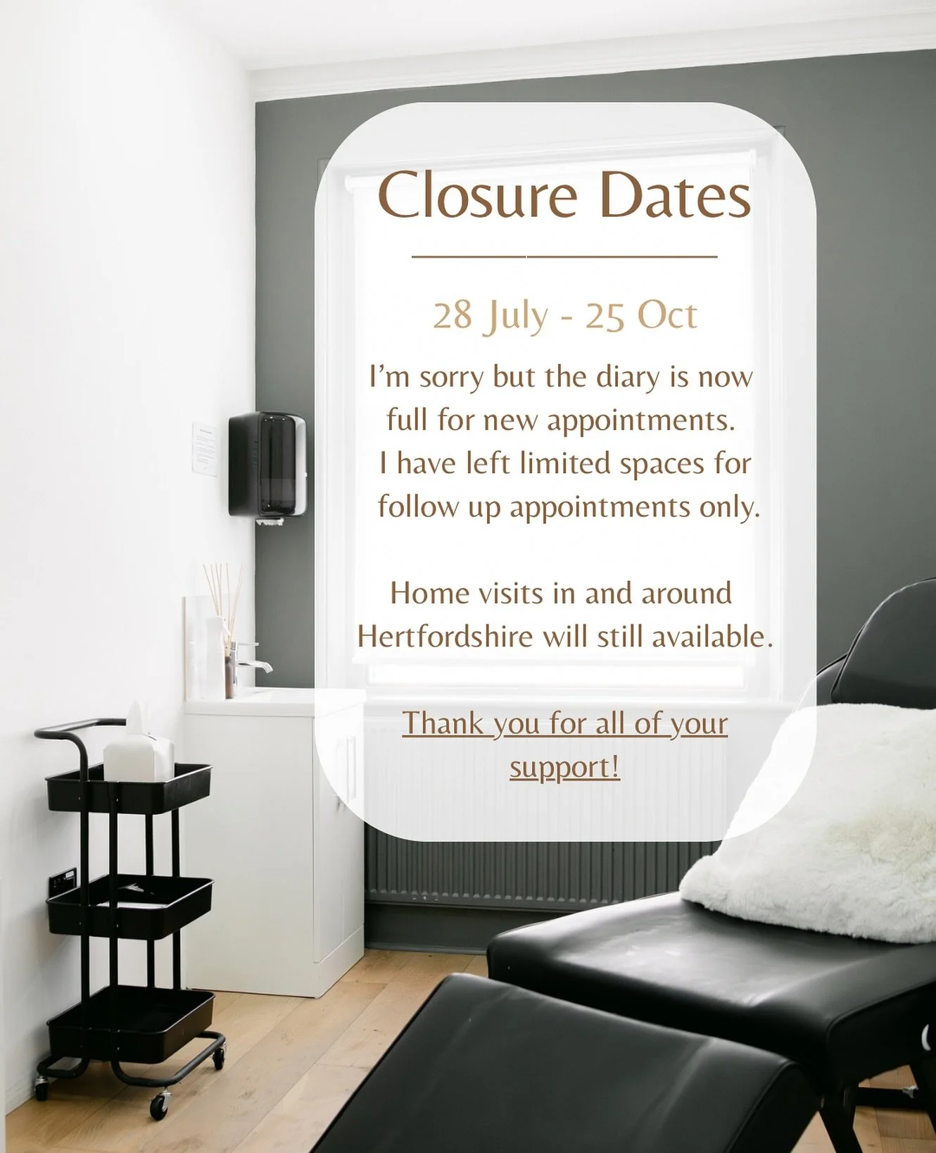 Have a FANTASTIC summer everyone! ☀️ Maternity leave is looming, but I hope to see you back in the clinic Oct 2025. If you have had any treatments in the past month I will still be available for you in July for last minute follow ups only&hellip; One