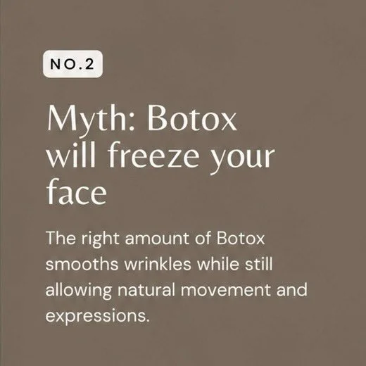 MYTH 2: A common misconception is that Botox will always freeze. ❄️This will only happen if too many units are applied per point. Also one thing I factor in is the strength and density of the muscles on the face. Males typically need more units than 