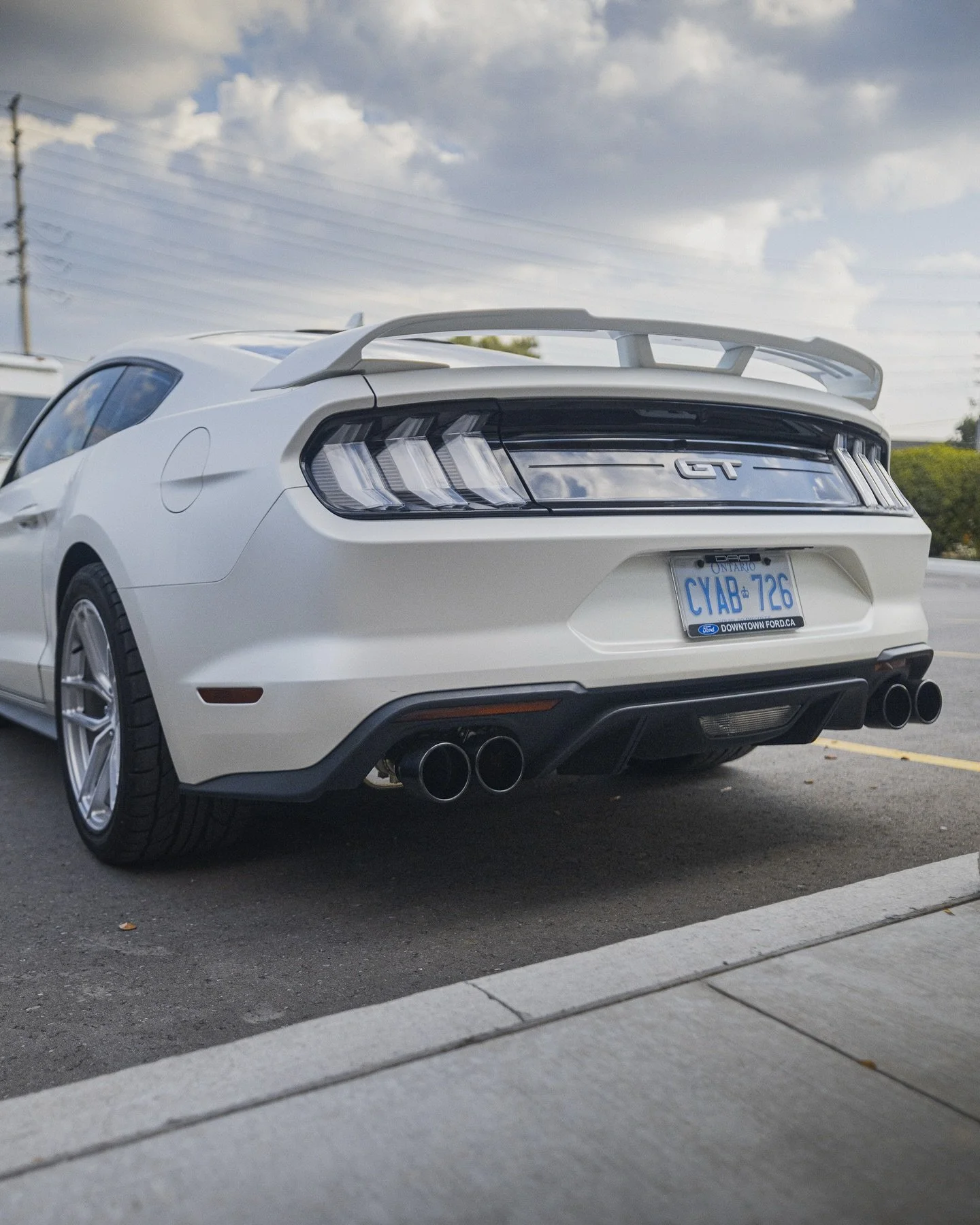 Beautiful Satin White Mustang GT came by for a custom valved exhaust! 

Wait til&rsquo; we post the video 👀

Valved Exhaust for your car - of course!! Shoot us a DM or call us now!

▫️Rims
▫️Tires
▫️Ceramic Tints @tintsquad.co
▫️Coilovers / Lowering