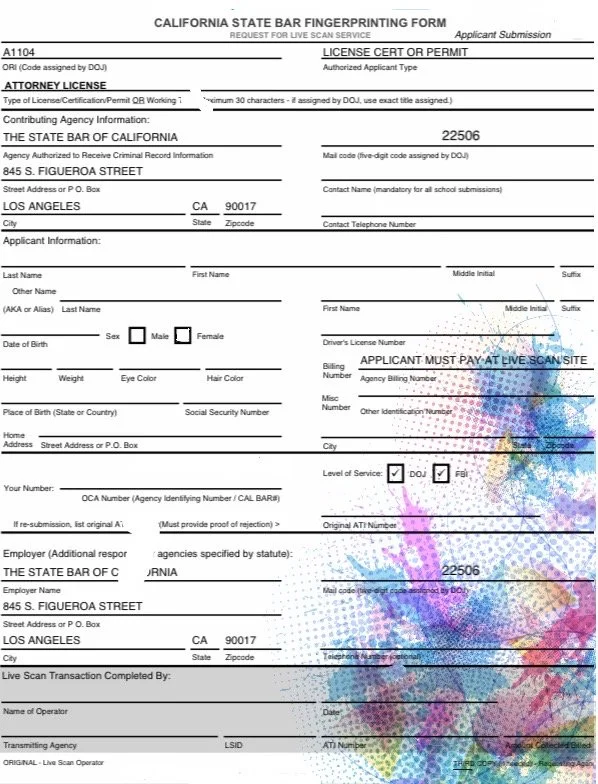 ATTORNEY BAR LIVE SCAN