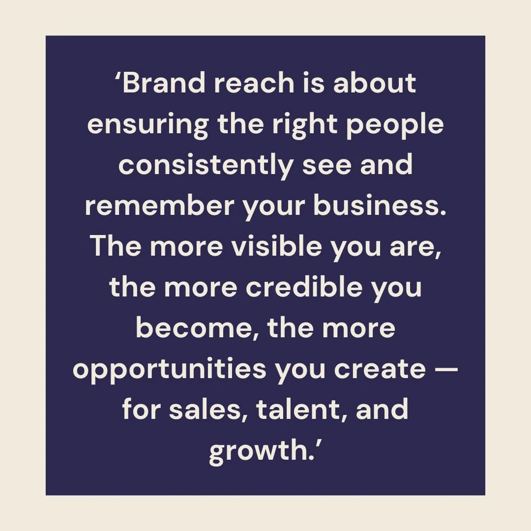 Brand isn&rsquo;t an expense.
It&rsquo;s the top of your marketing funnel.

The more visible you are, the more credible you become.
And credibility creates opportunity for sales, talent and growth.

If your marketing isn&rsquo;t building memory, it&r