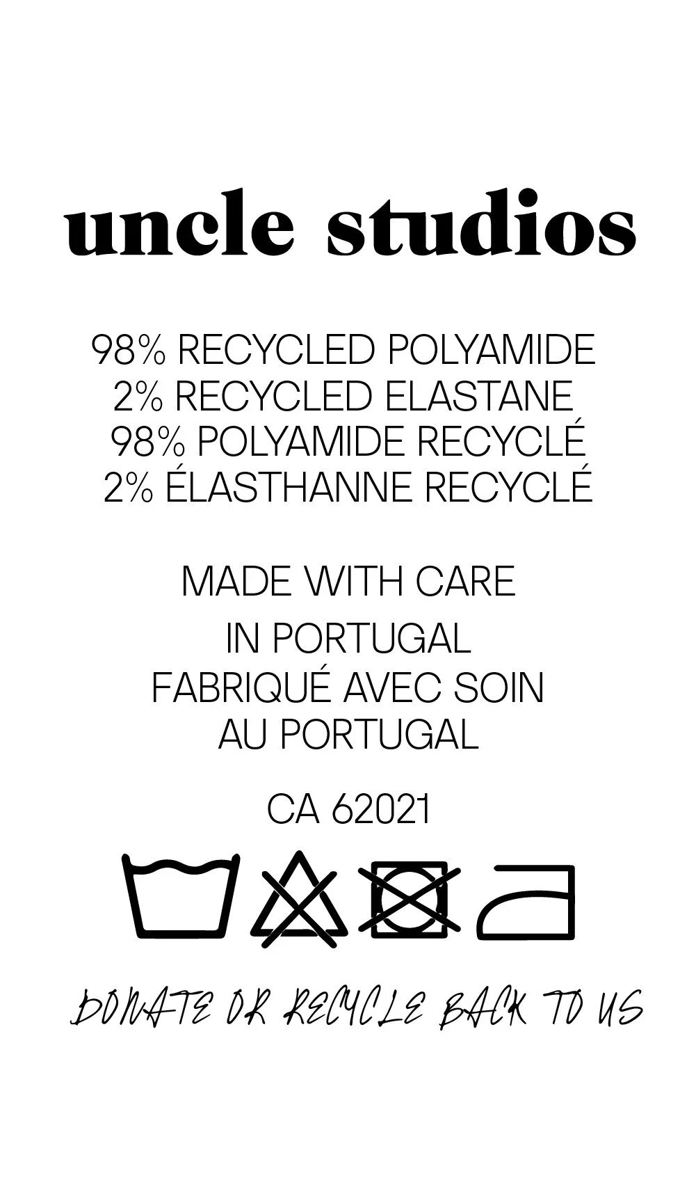 Apparel Care &amp; Content Label