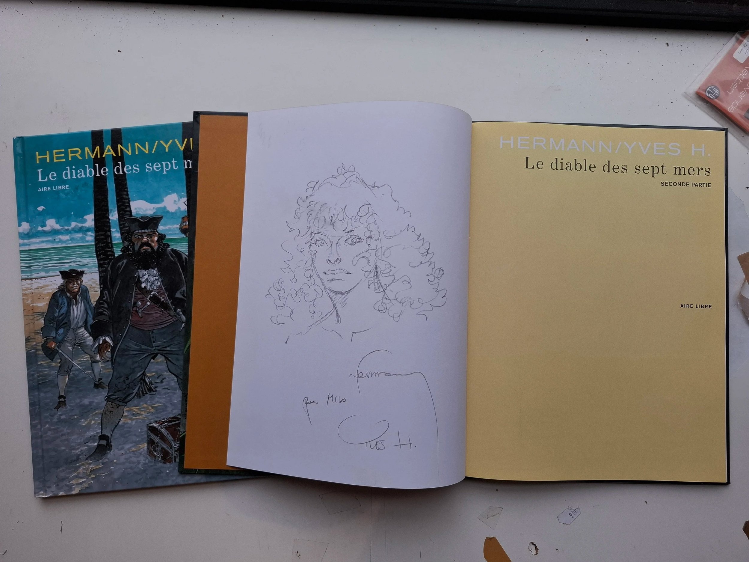 LE DIABLE DES SEPT MERS TOMES 1 ET 2 SERIE COMPLETE +DEDICACE HERMANN