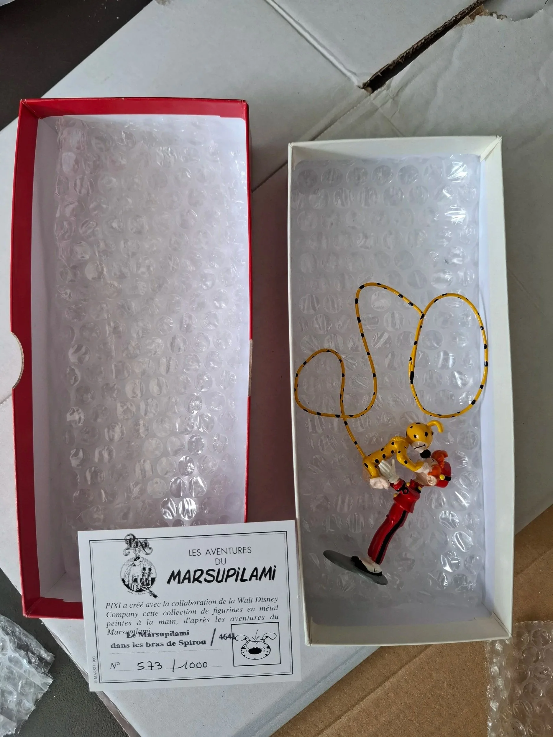 PIXI "LE MARSUPILAMI DANS LES BRAS DE SPIROU" BOITE + CERTIFICAT