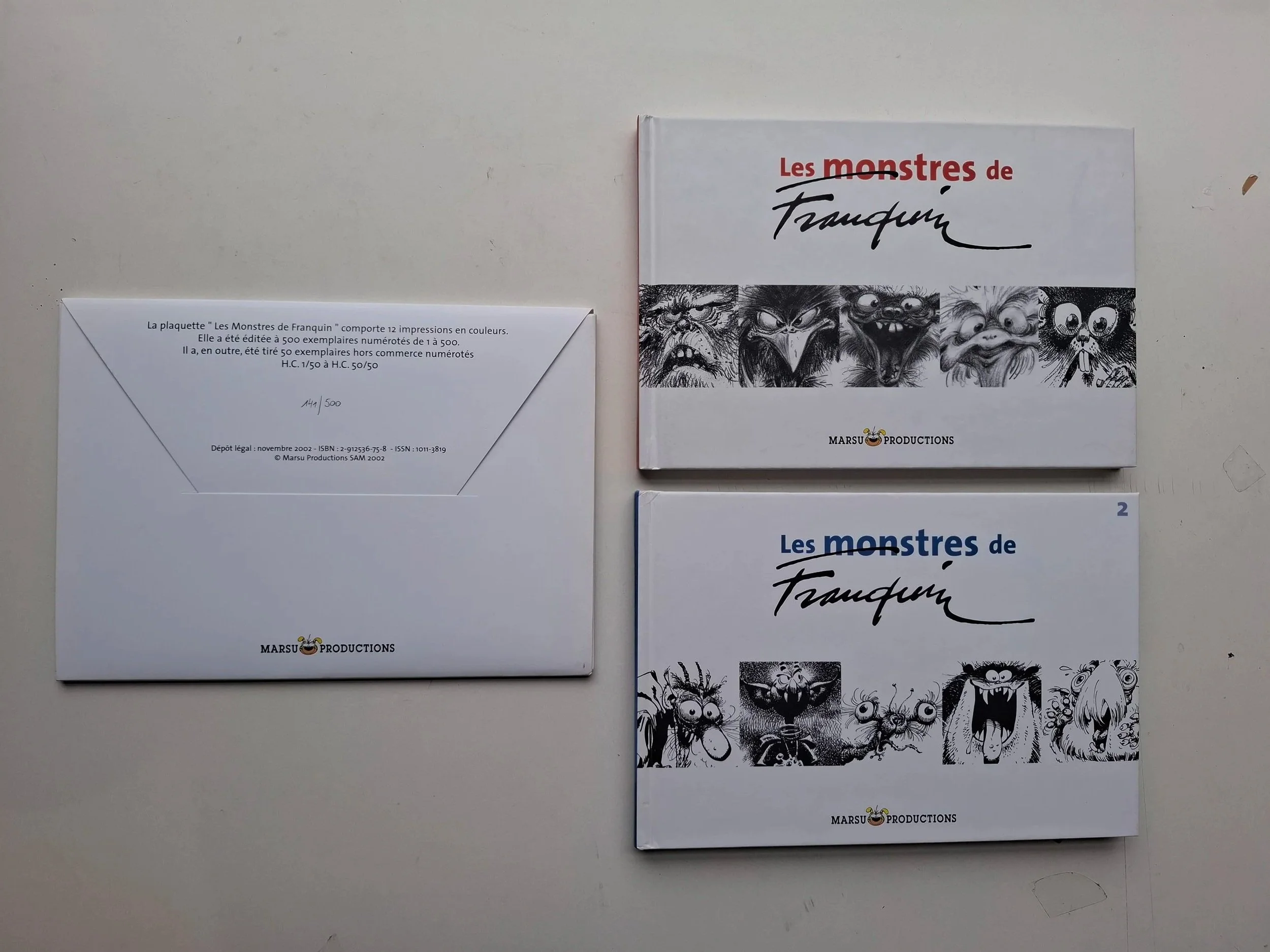 LES MONSTRES E FRANQUIN VOLUMES 1 et 2 COMPLET + PORTFOLIO 500ex