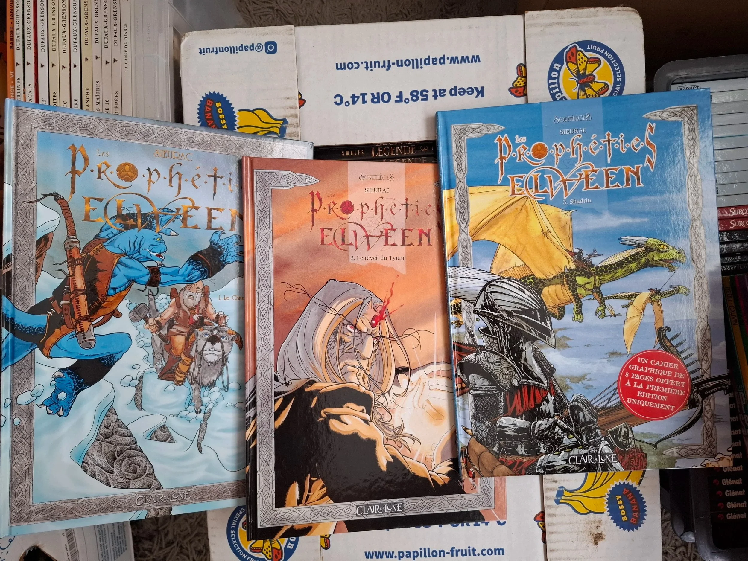 LES PROPHETIES ELWEEN TOMES 1 à 3 SERIE COMPLETE + 2 DEDICACES SIEURAC + 2 EX-LIBRIS N/S