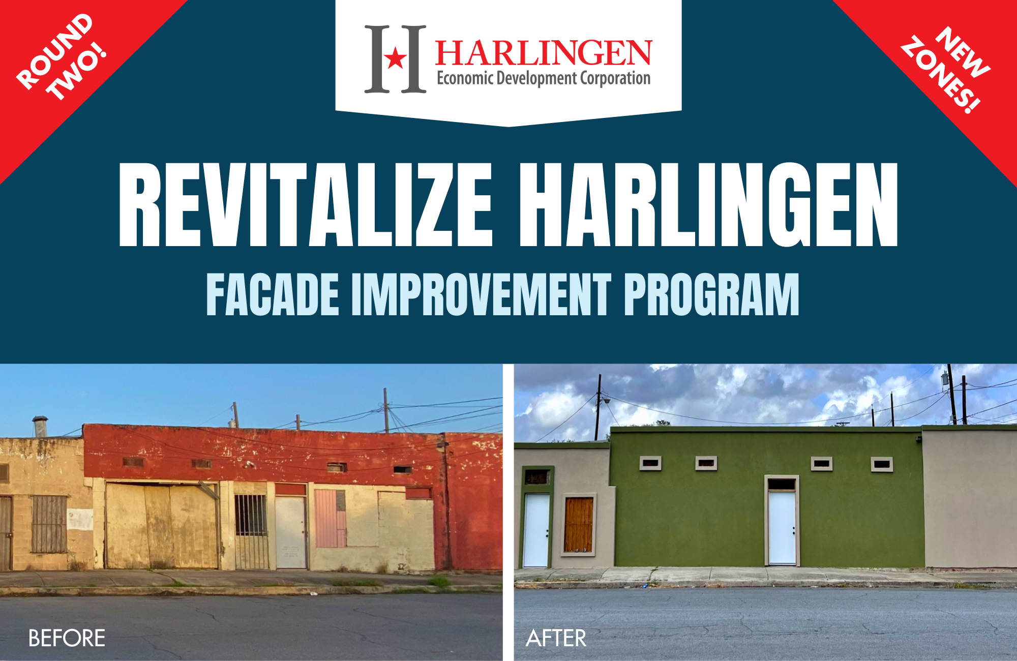 Revitalize Harlingen Facade Improvement Program graphic