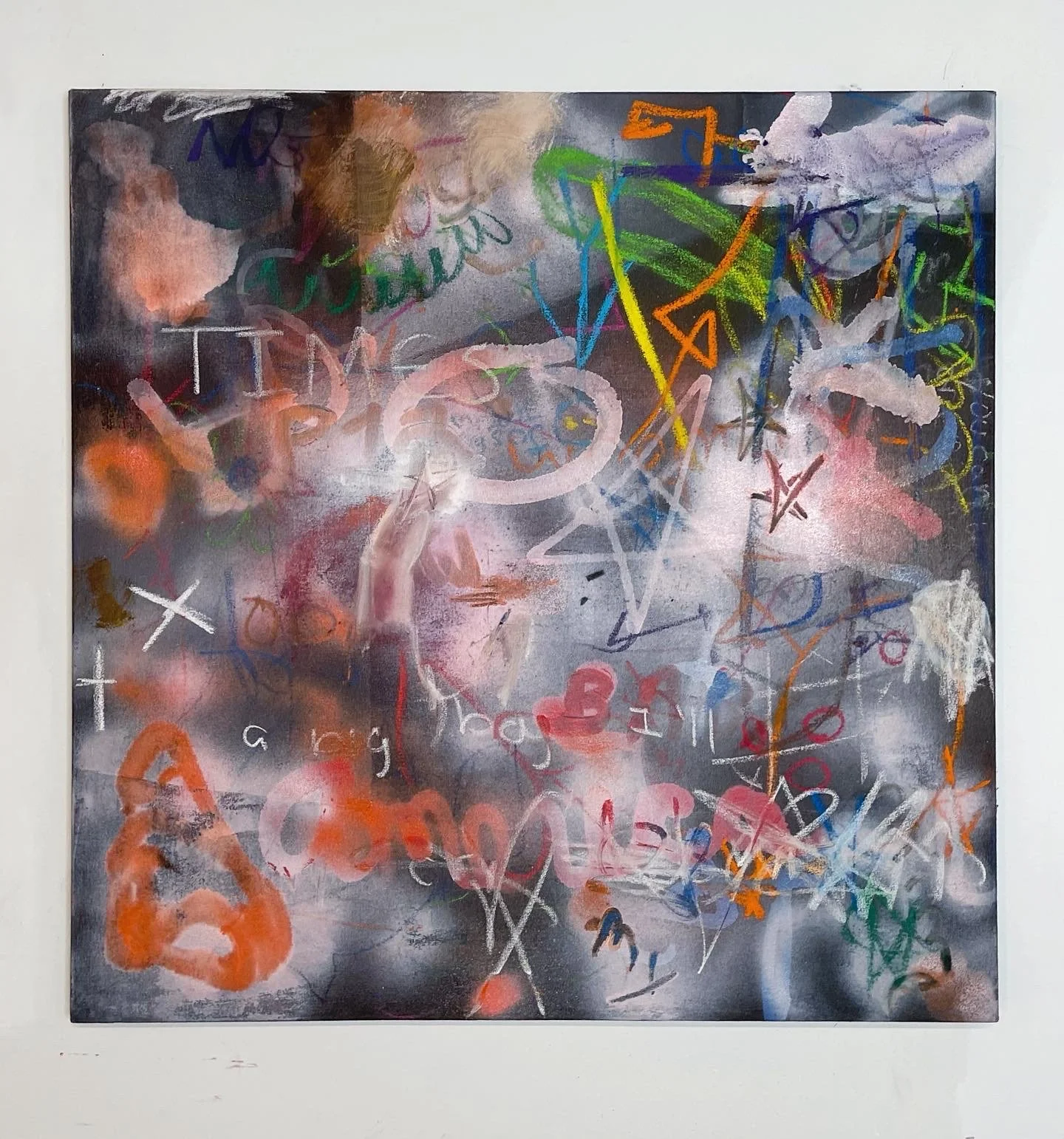  
 

 
 
 
h1 {text-align: center;}
p {text-align: center;}
 
 
 

  
 News, 48x48in., Spray paint, soft pastels and acrylic paint on canvas, 2020 

 
 