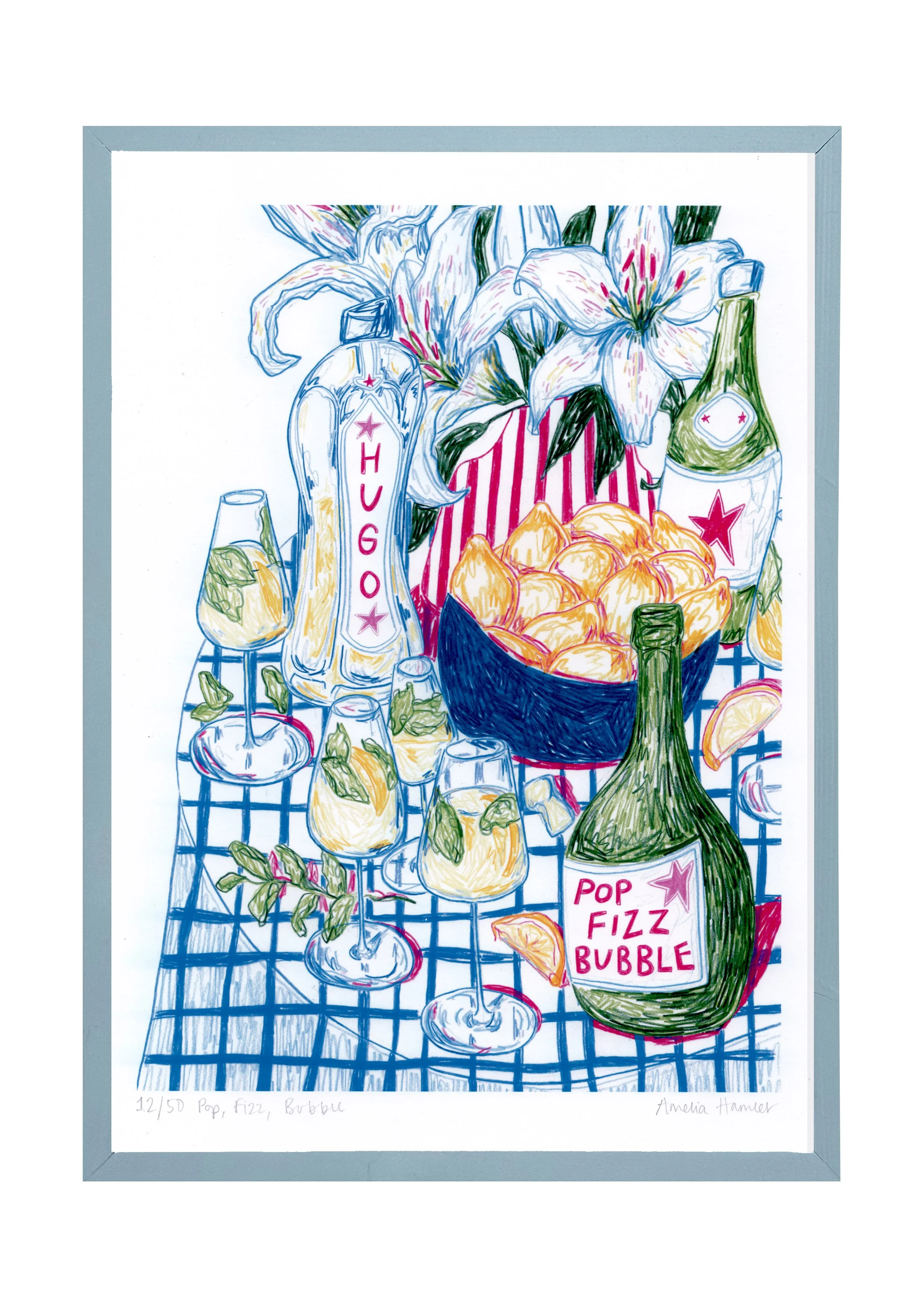 "pop, fizz, bubble" print