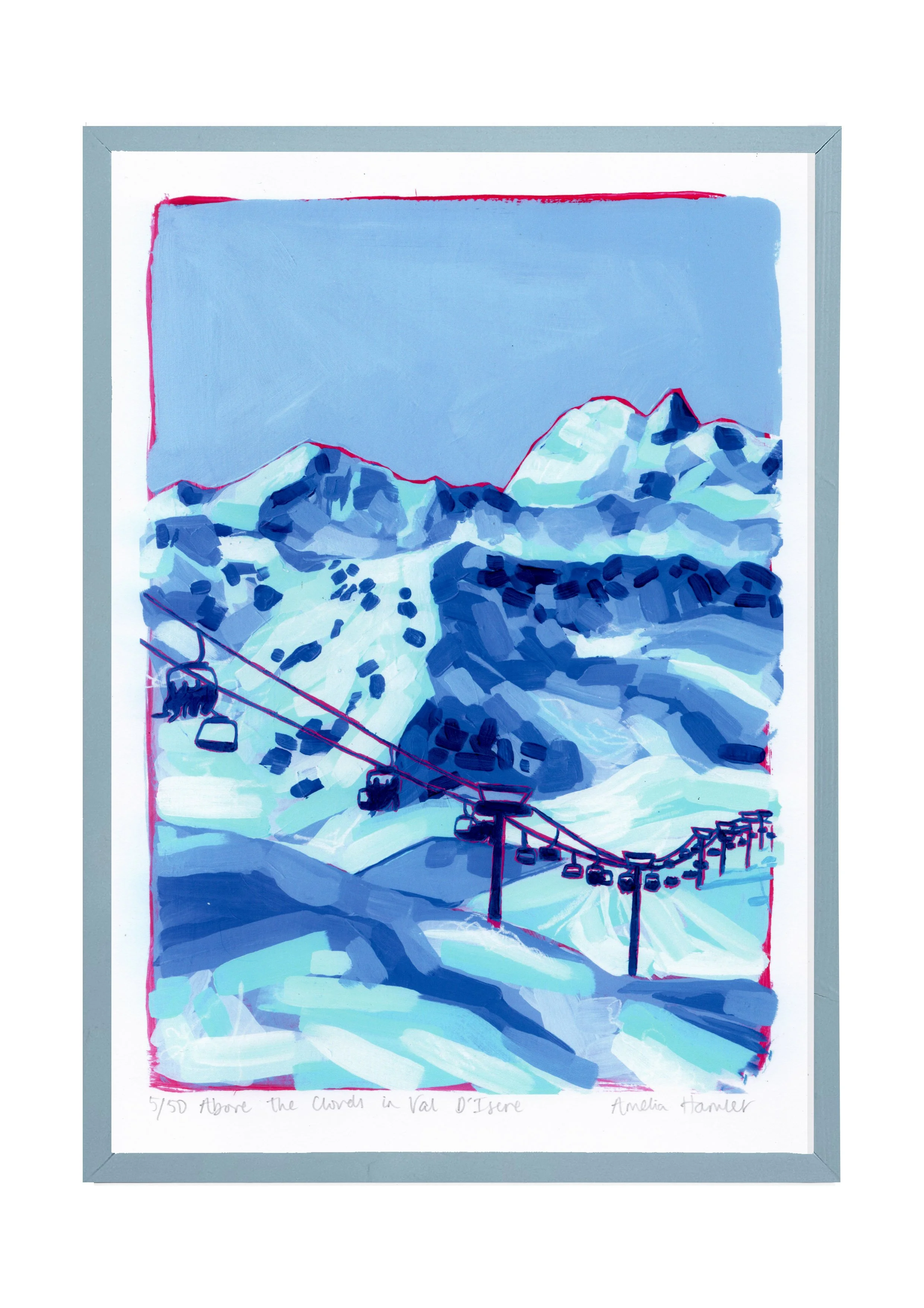 "above the clouds in val d'isere" print