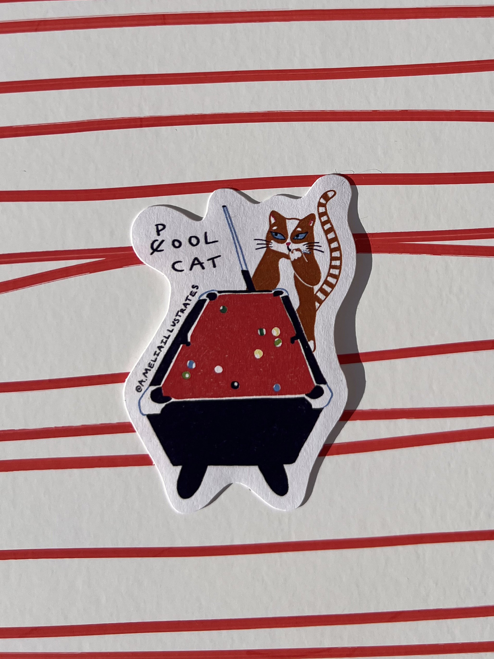 Pool Cat Sticker