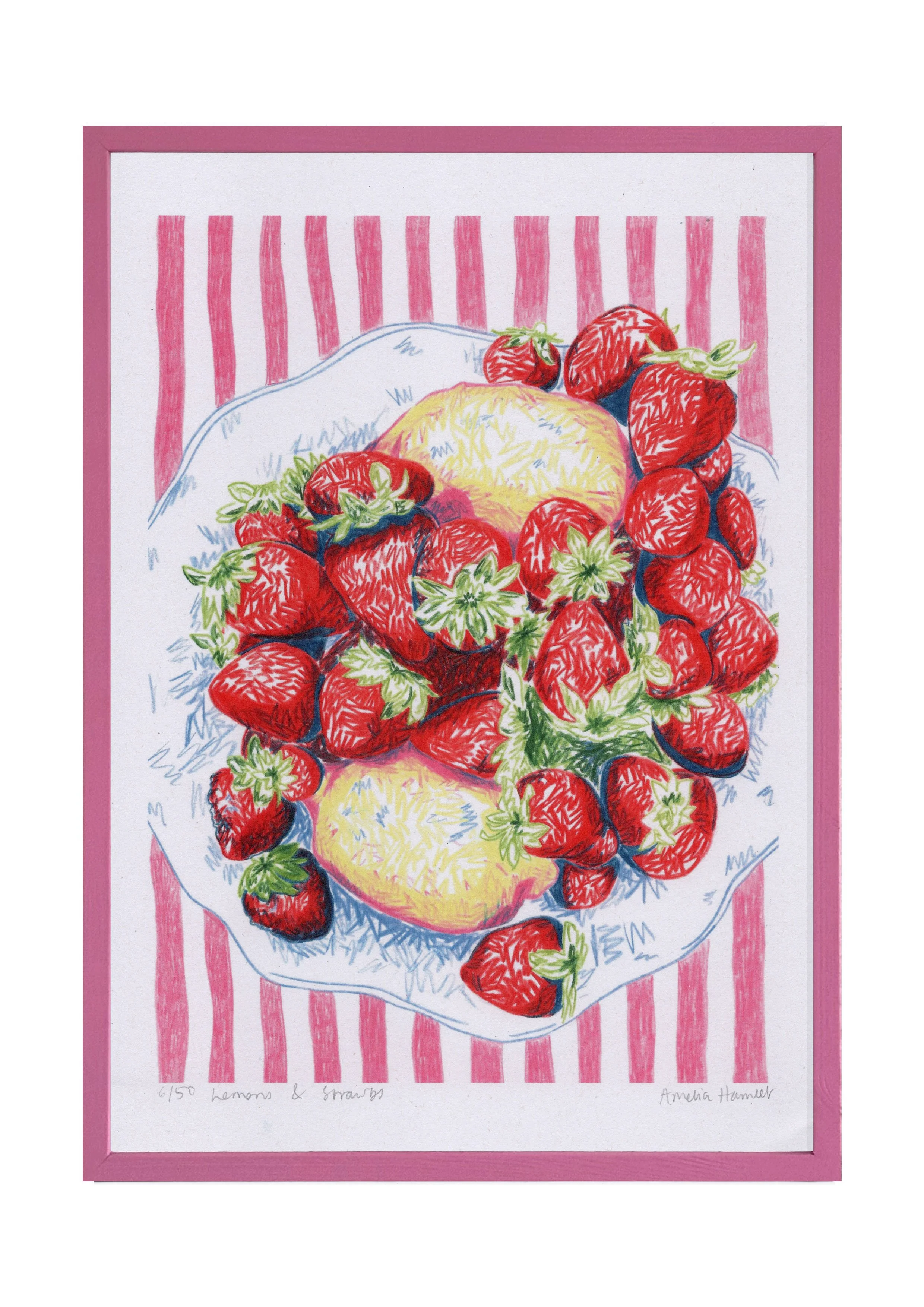 "lemons and strawbs" print