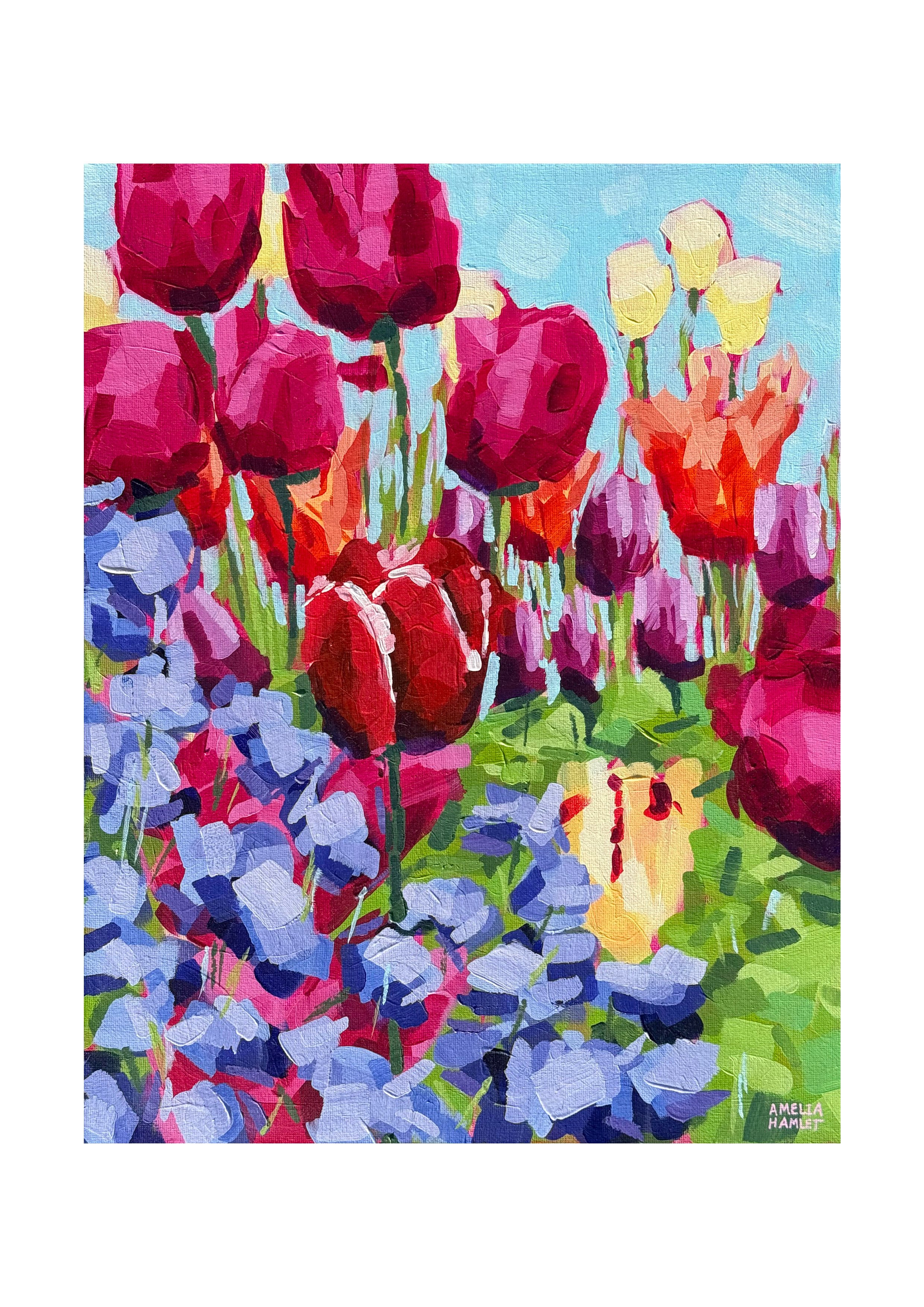 "Carnation Haze" Acrylic on Canvas