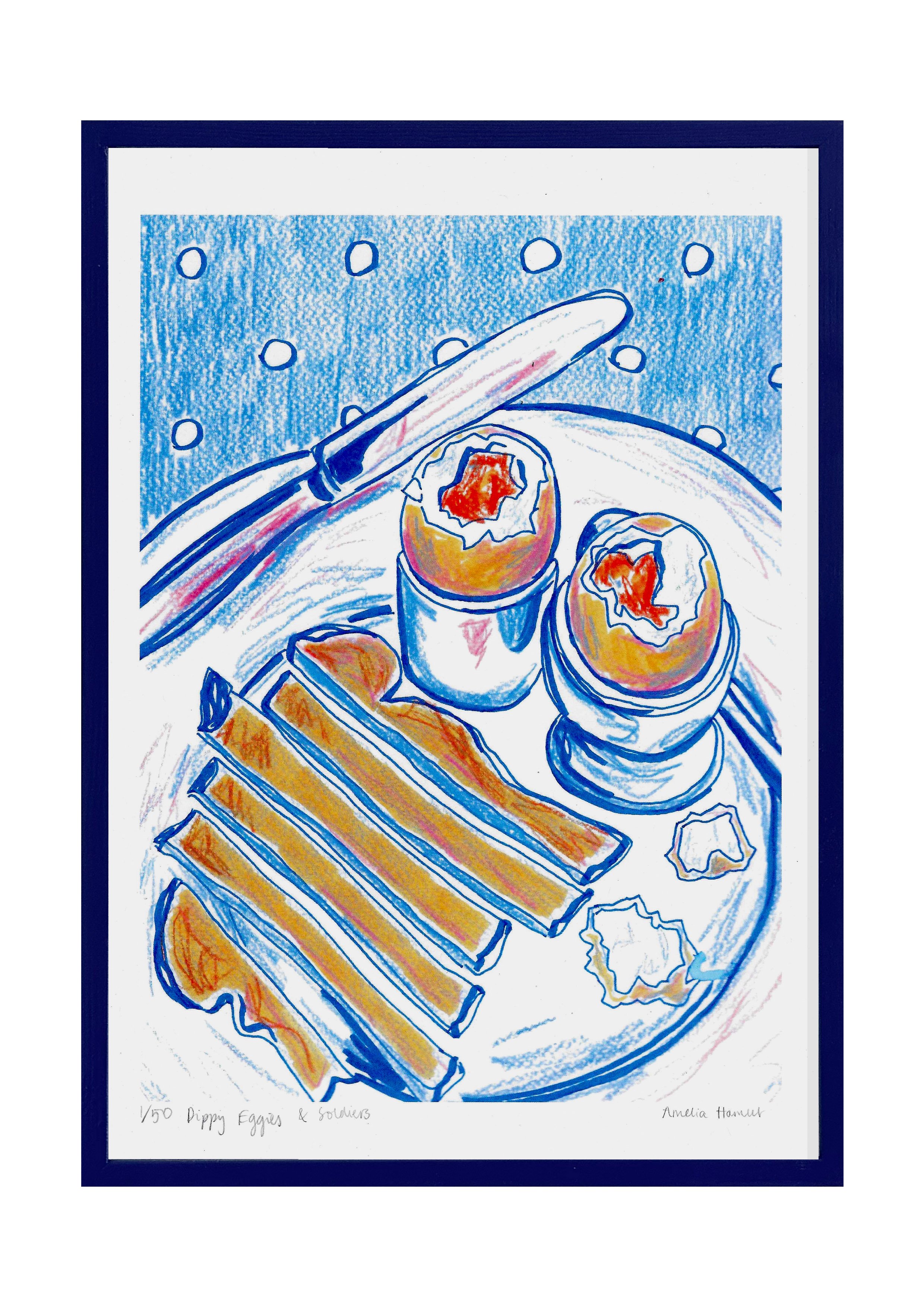"dippy eggies and soldiers" print