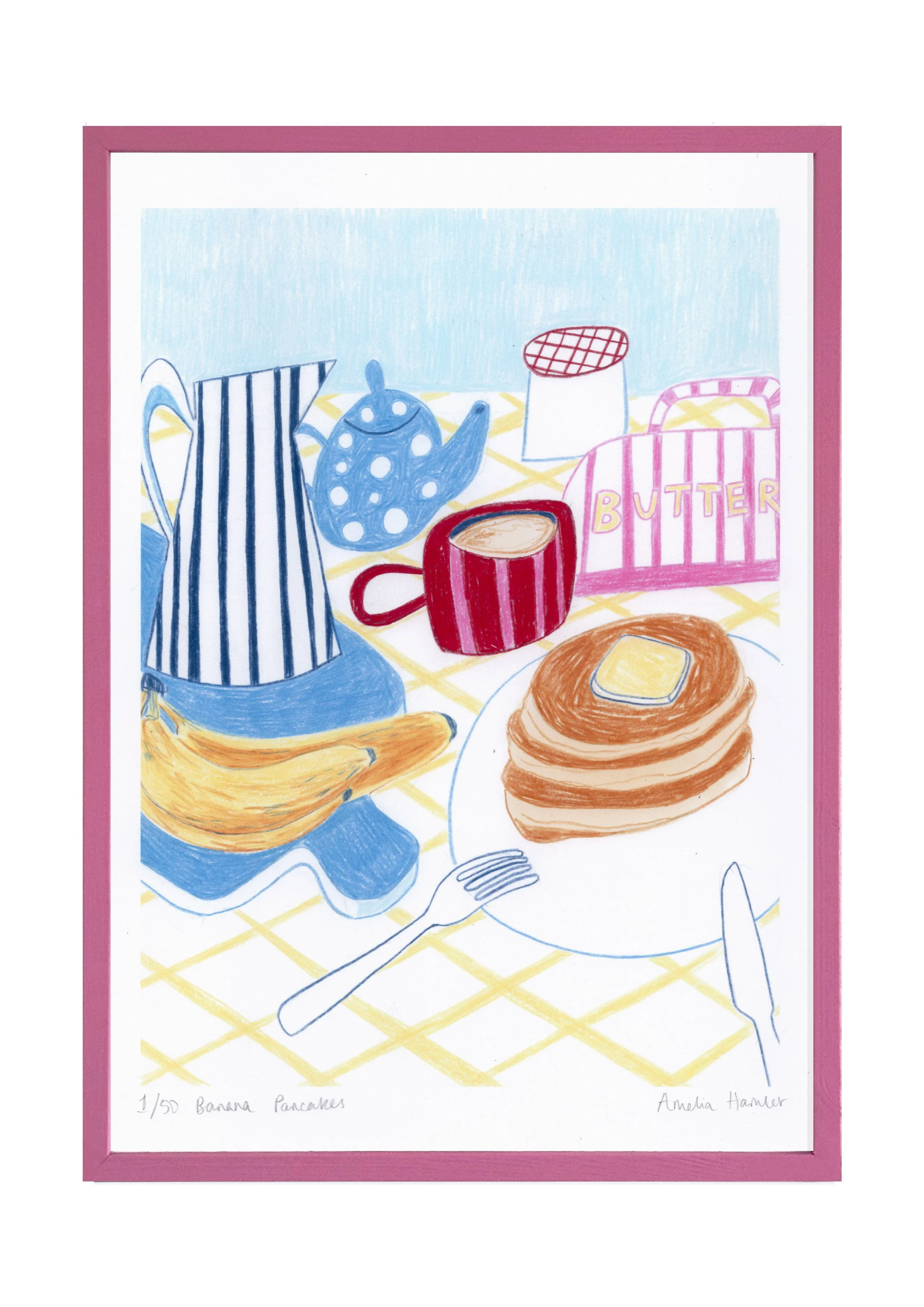 "banana pancakes" print