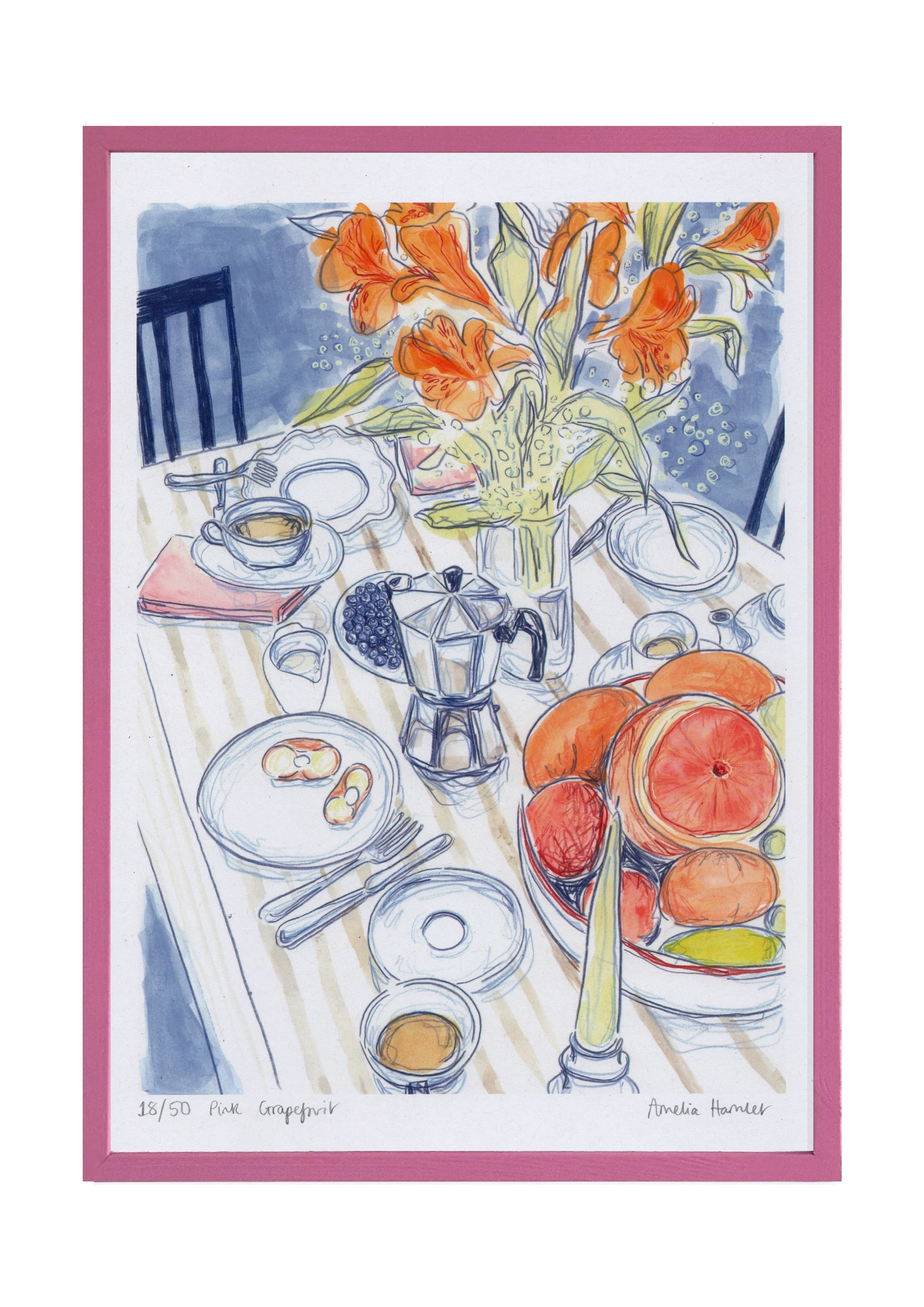 "pink grapefruit" print