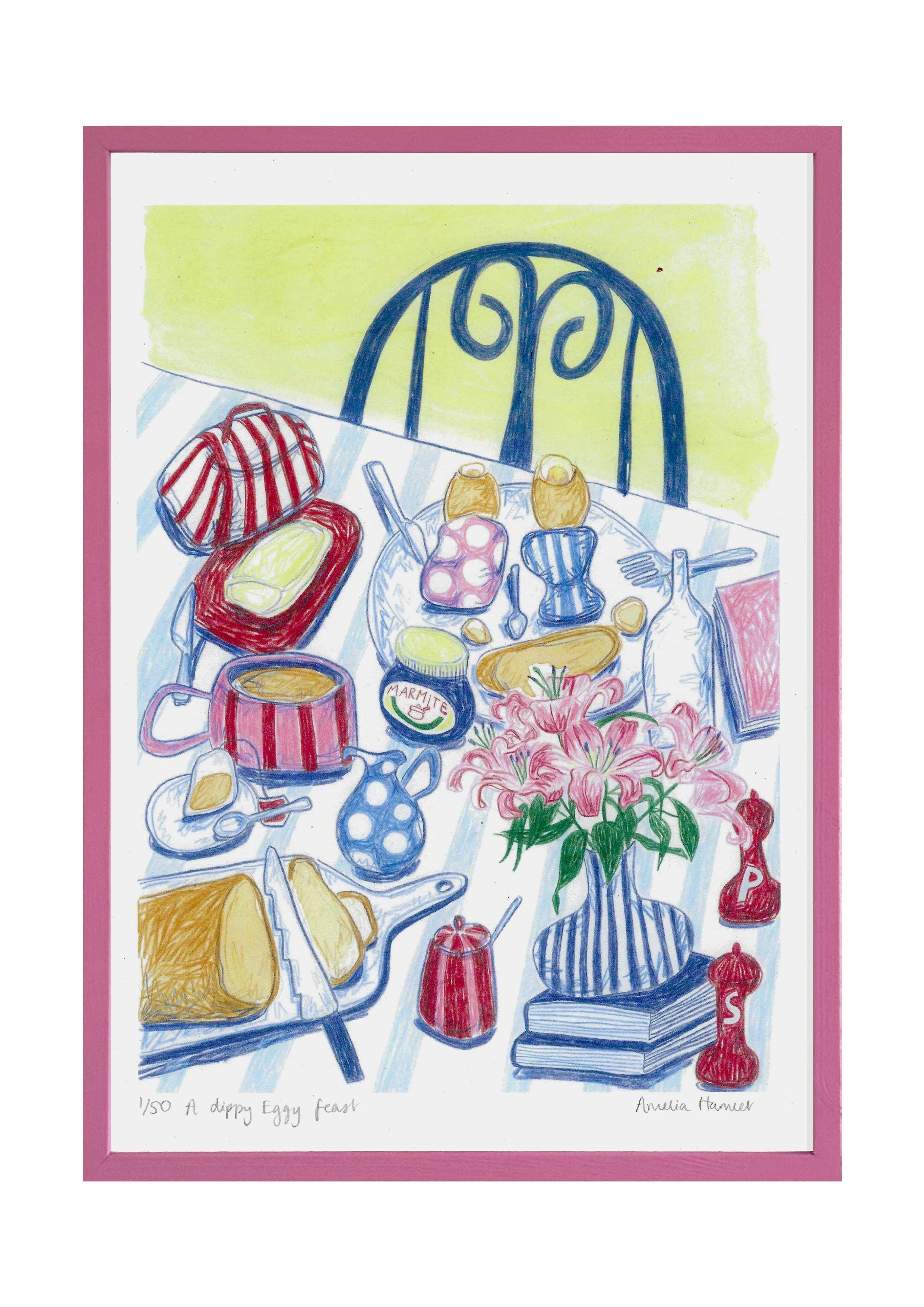 "a dippy eggy feast" print