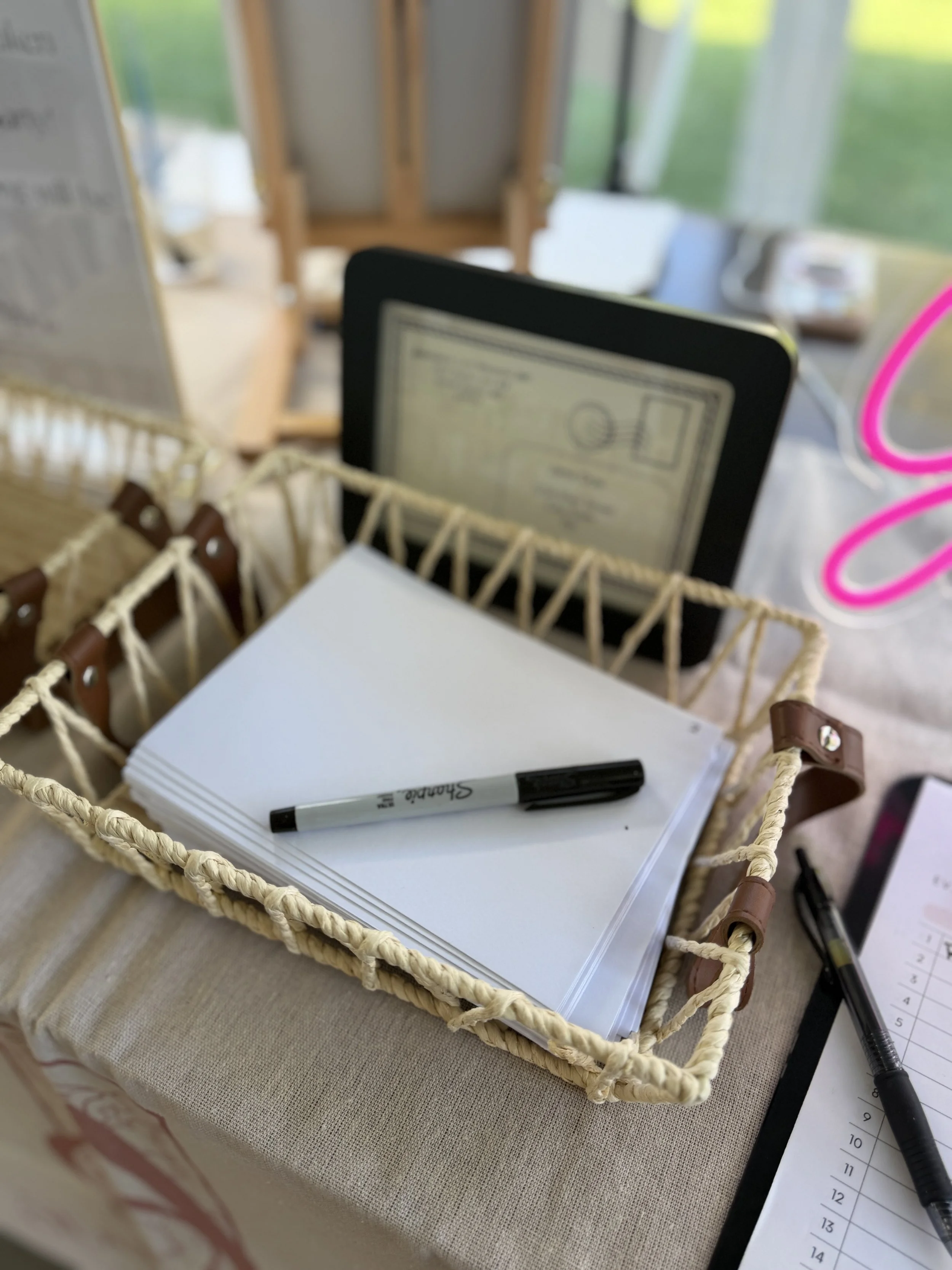 Easy to coordinate take home drawings for events with too many guests to finish in one evening.