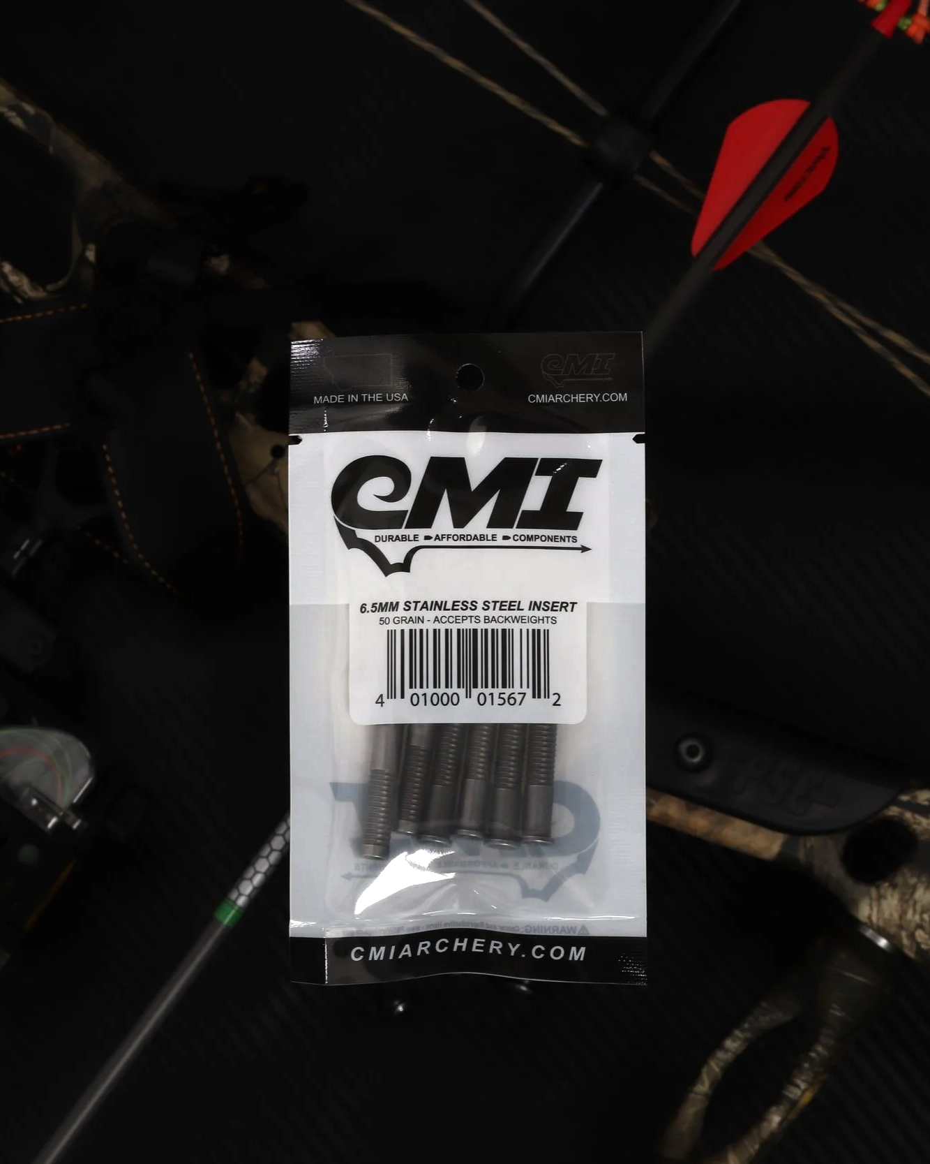 6.5MM STAINLESS STEEL INSERT - 50 GRAIN - 6 PACK