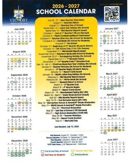 School Calendar 2026-2027