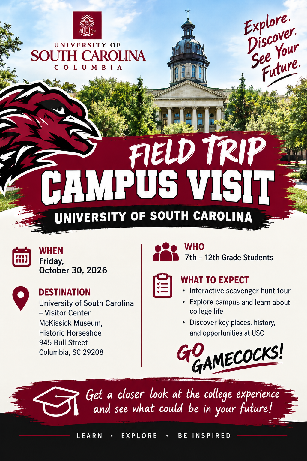 Upcoming Student Field Trip: University of South Carolina