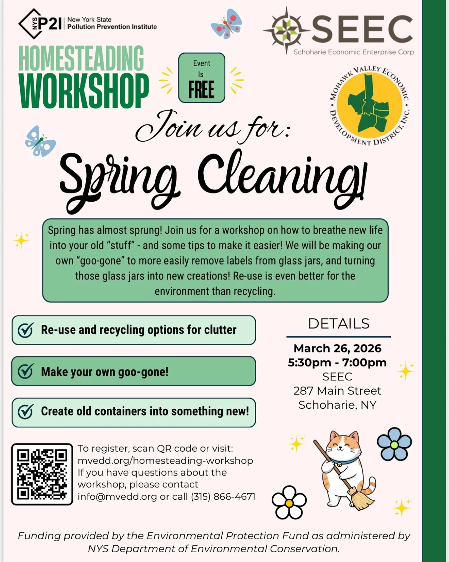Join us for Spring Cleaning at @mv.edd&rsquo;s Homesteading Workshop at 287 Main!🌷🌿

Breathe new life into your old stuff, make your own goo-gone, and turn glass jars into new creations. 

Join us on Thursday, March 26th at 5:30 PM &mdash; FREE 🐣