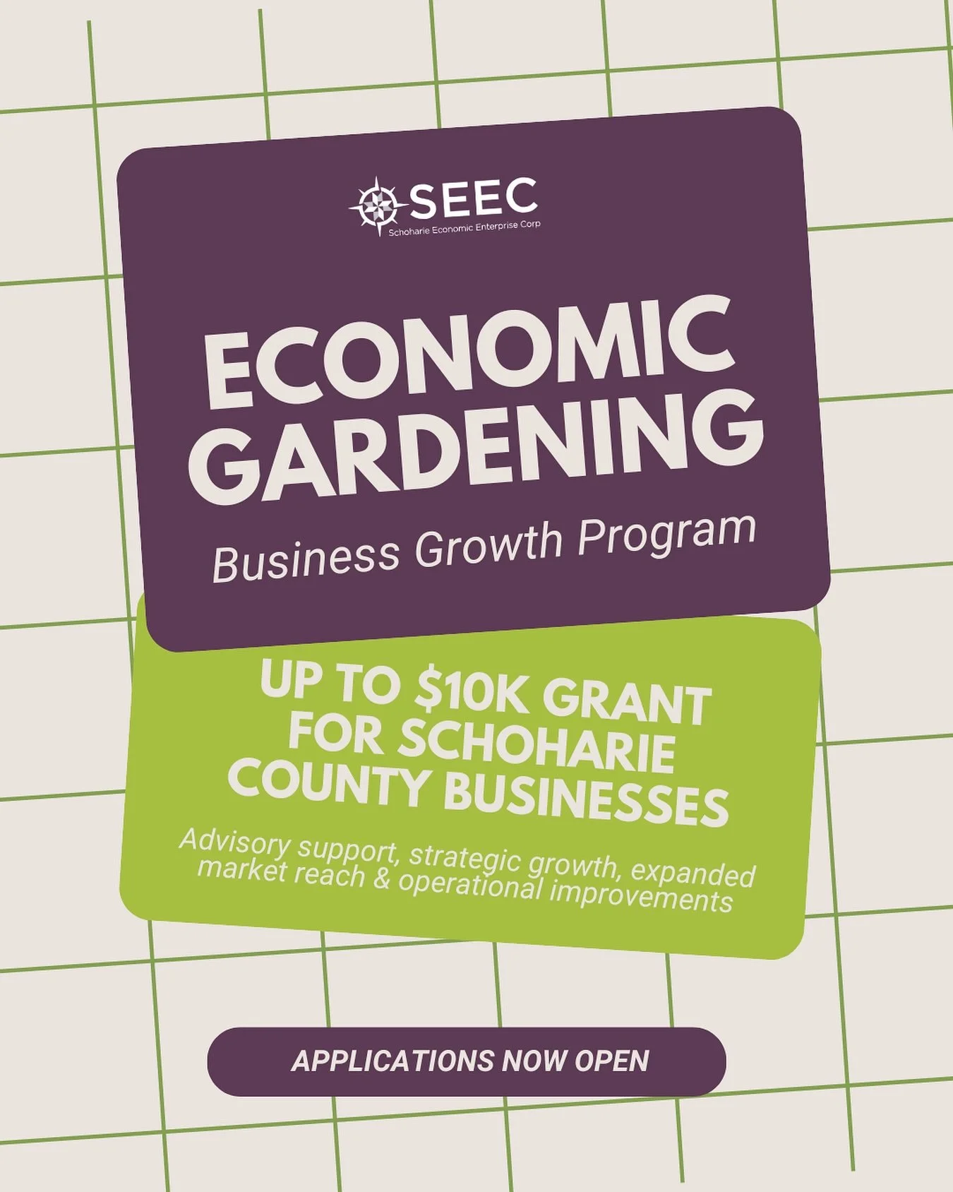 📣 Schoharie County businesses &mdash; this one&rsquo;s for you!

Our Economic Gardening Program is now open for applications. If your business is 1-2 years and you&rsquo;re ready to grow, we want to work with you. 

Selected participants receive up 