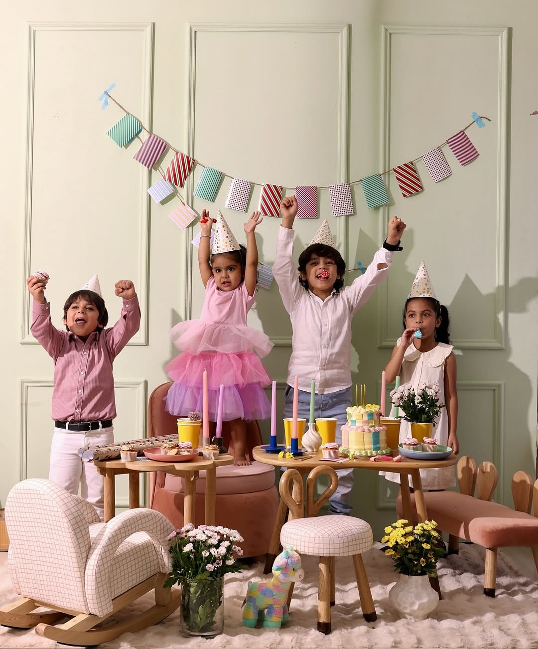 Welcome to the party!! What a fun shoot this was for @babyzoo.in @jayatiii 
Photographer @nainagahlaut @mehularora.work 
Styled by @pratyakshakalwaywork 
@akshhadaa @rahullsinghrana 
Set in frame- Blank canvas- our customisable wall to match your bra