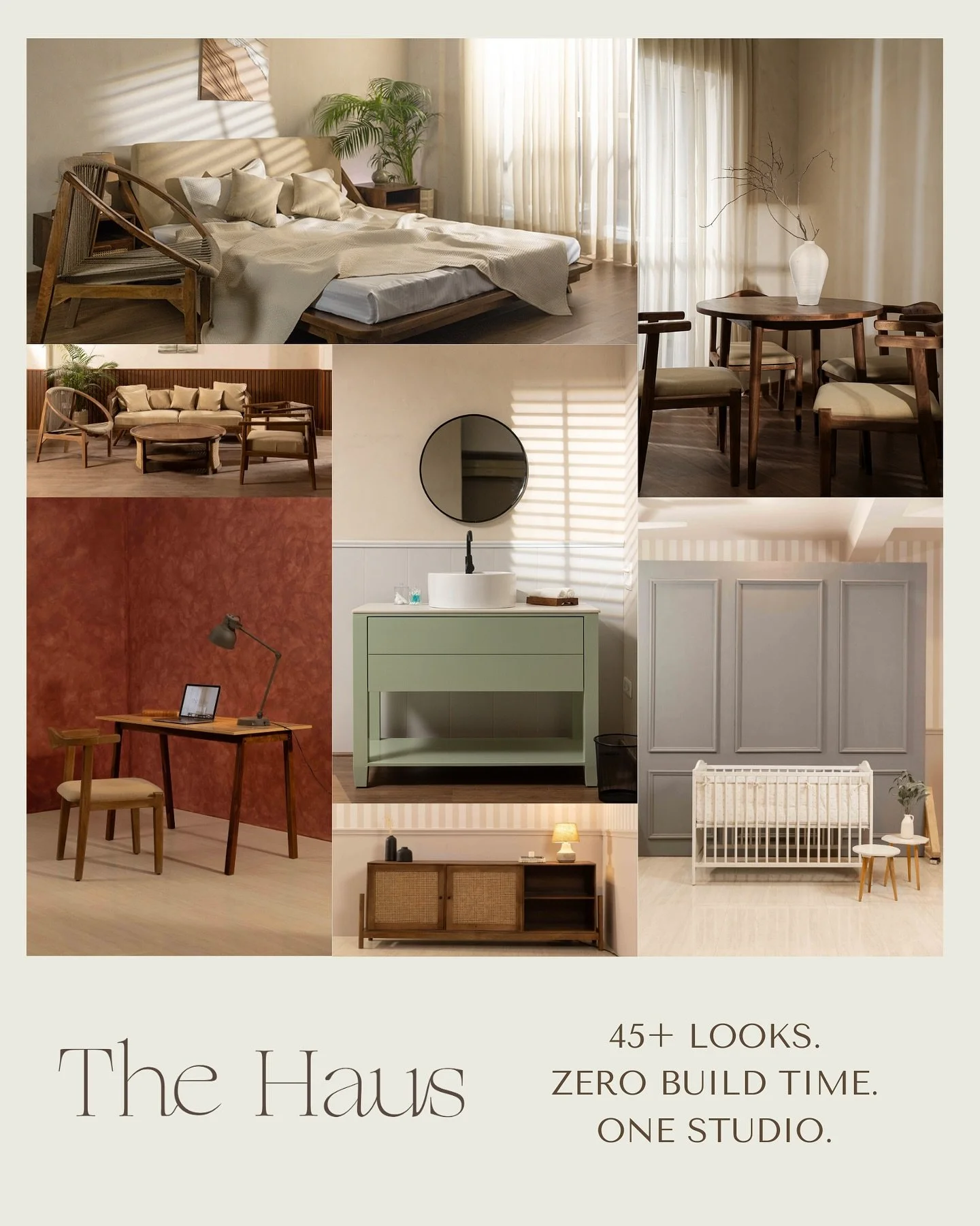 We&rsquo;ve been working quietly behind the scenes, and the studio is now more flexible than ever.
Every wall has been redesigned to pair seamlessly with every furniture setup - which means you can now create 45+ unique lifestyle looks in the same sp