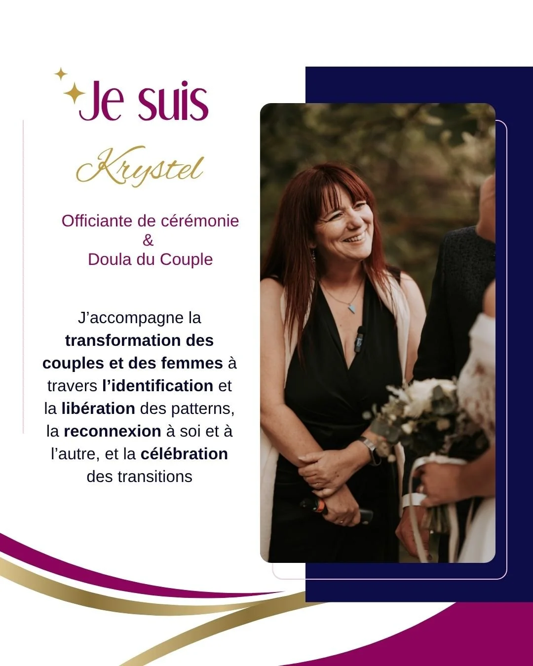 𝗘𝘁 𝘀𝗶 𝗹𝗲 𝗖𝗼𝘂𝗽𝗹𝗲 𝗱𝗲𝘃𝗲𝗻𝗮𝗶𝘁 𝘂𝗻 𝗘𝘀𝗽𝗮𝗰𝗲 𝗜𝗻𝗶𝘁𝗶𝗮𝘁𝗶𝗾𝘂𝗲 ?
Et si aimer, vraiment, signifiait grandir &mdash; pas fuir ?

Je suis 𝗞𝗿𝘆𝘀𝘁𝗲𝗹, 𝗢𝗳𝗳𝗶𝗰𝗶𝗮𝗻𝘁𝗲 𝗱𝗲 𝗰&eacute;𝗿&eacute;𝗺𝗼𝗻𝗶𝗲𝘀 𝗲𝘁 𝗱𝗼𝘂𝗹𝗮 ?